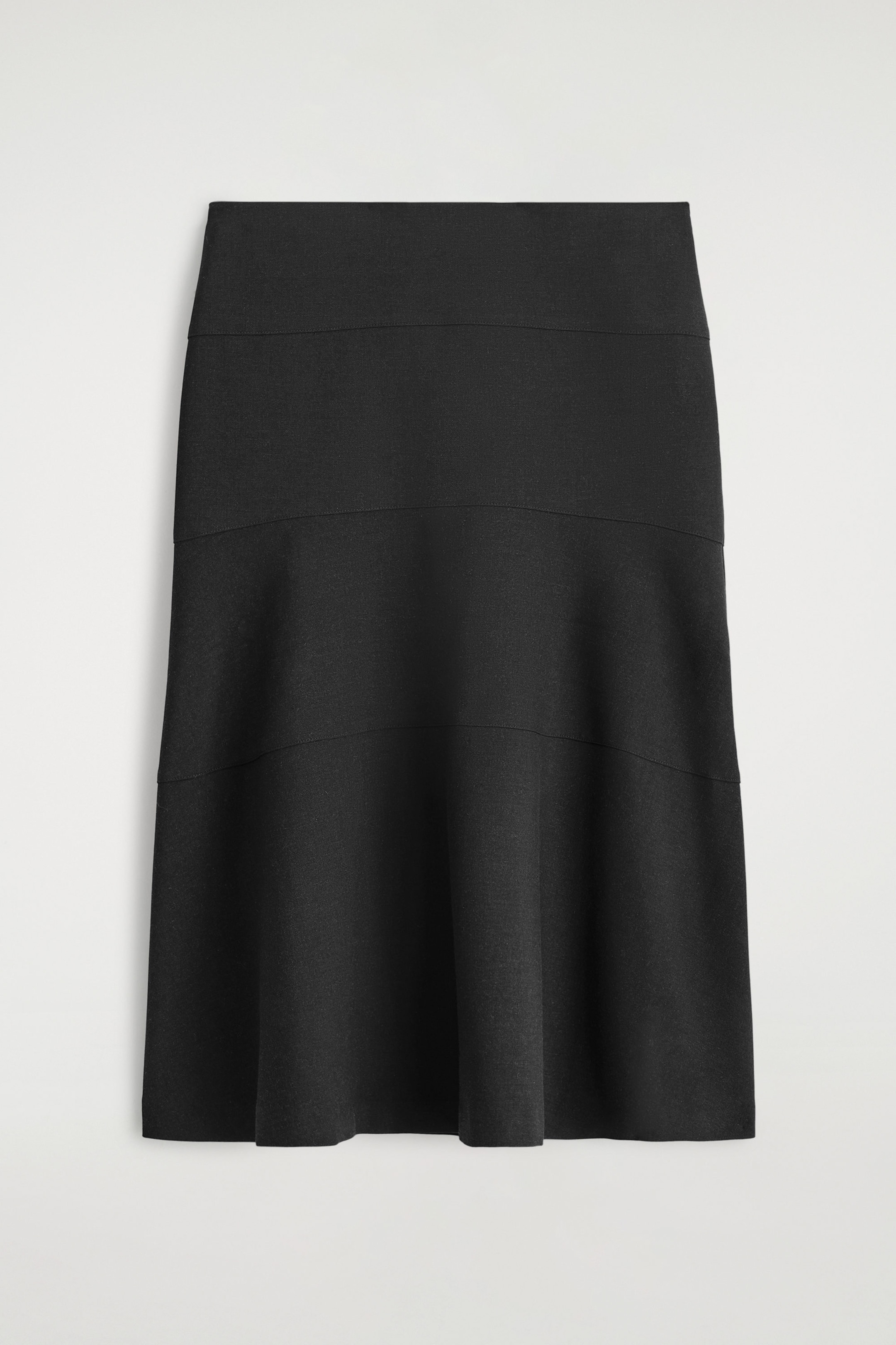 CURVED A-LINE MIDI SKIRT