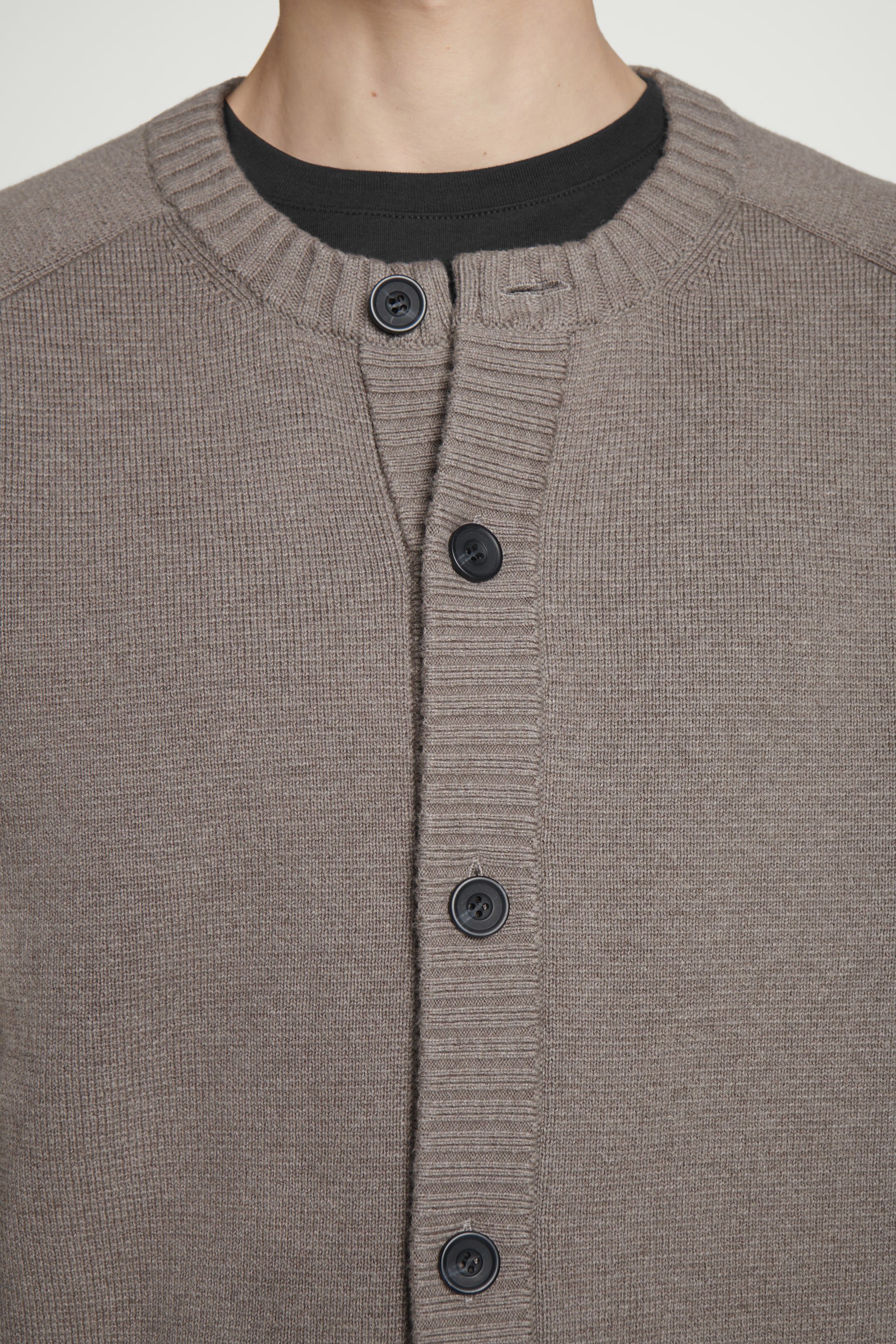 View larger image: WOOL-BLEND CREW-NECK CARDIGAN - MOLE - Men | H&M GB 2