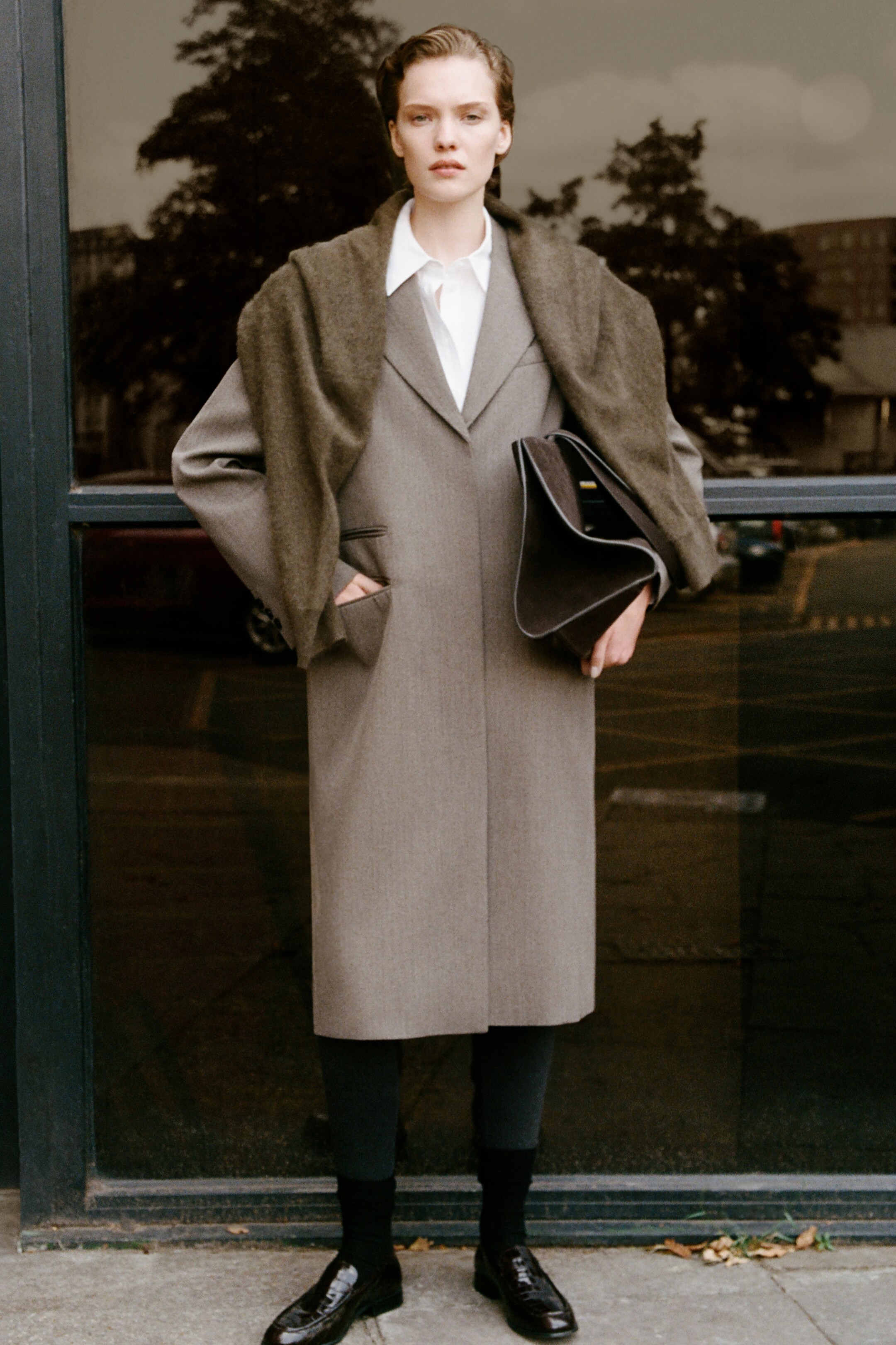 Größeres Bild anzeigen: LEGGINGS MIT REISSVERSCHLUSS AM BEIN - DUNKELGRAU MELIERT - Ladies | H&M AT 9