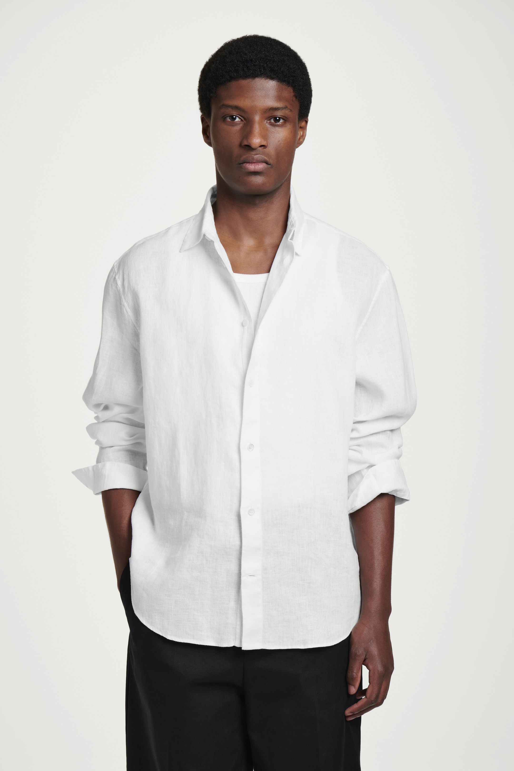 Ingrandisci l'immagine: RELAXED LINEN SHIRT - WHITE - UOMO | H&M CH 1