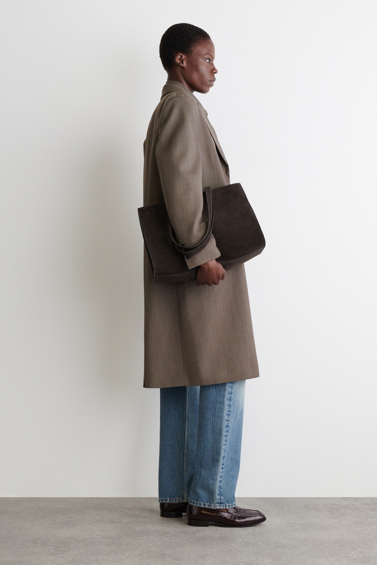 MOCASINES DE PIEL EFECTO COCODRILO - MARRÓN OSCURO - 5