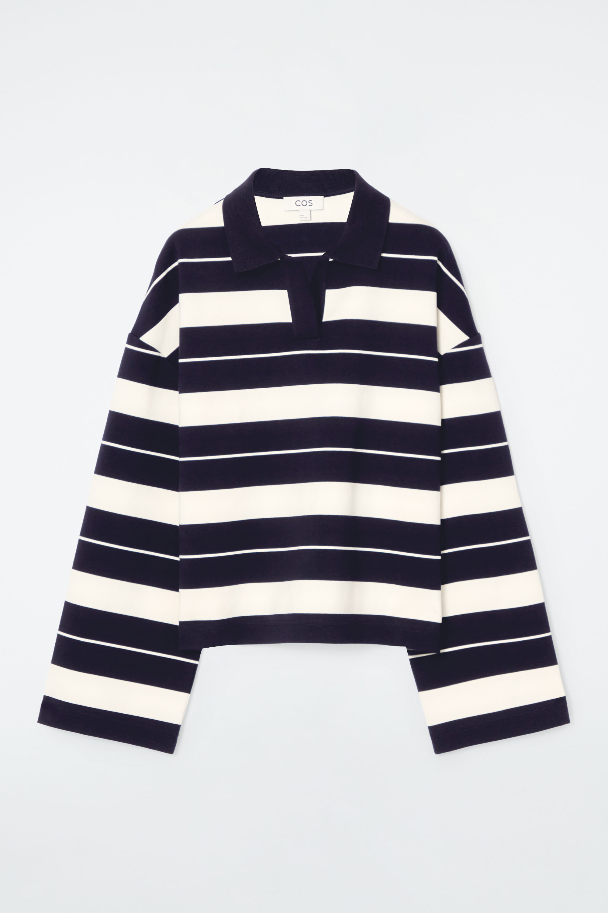 STRIPED JERSEY RUGBY SHIRT - NAVY / STRIPED | COS US