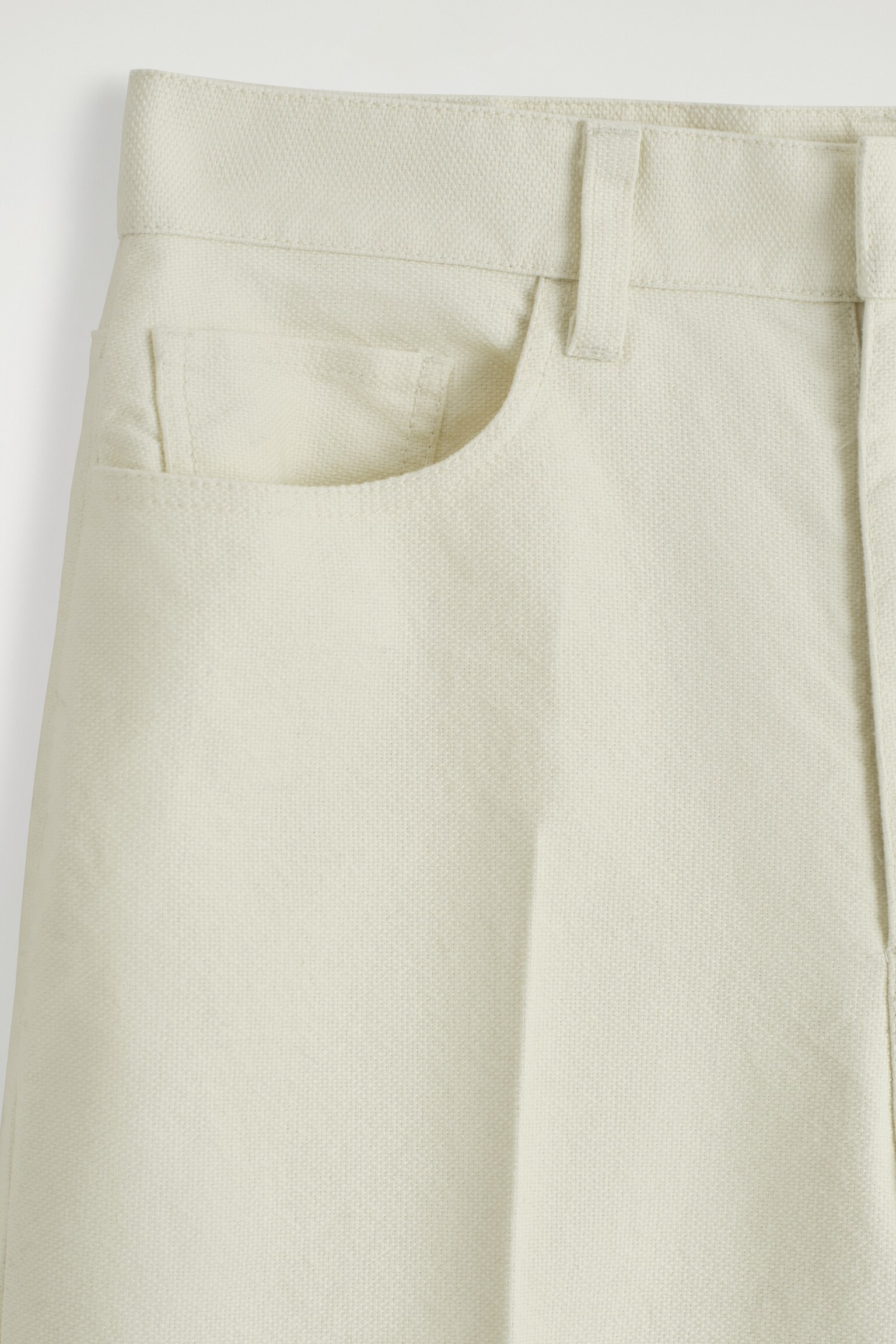 PANTALON DROIT EN TOILE DE COTON - CRAIE - 5