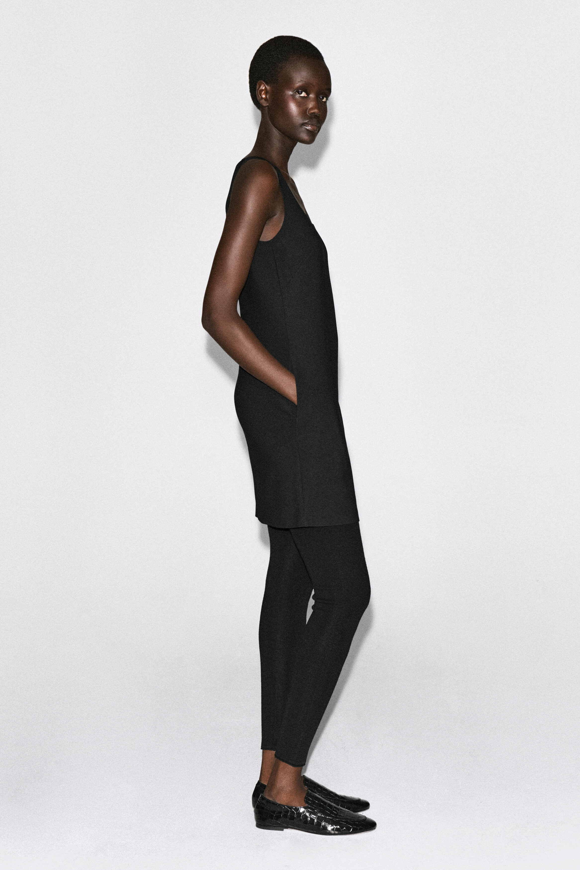 SQUARE-NECK CREPE-JERSEY DRESS - thumbnail 4