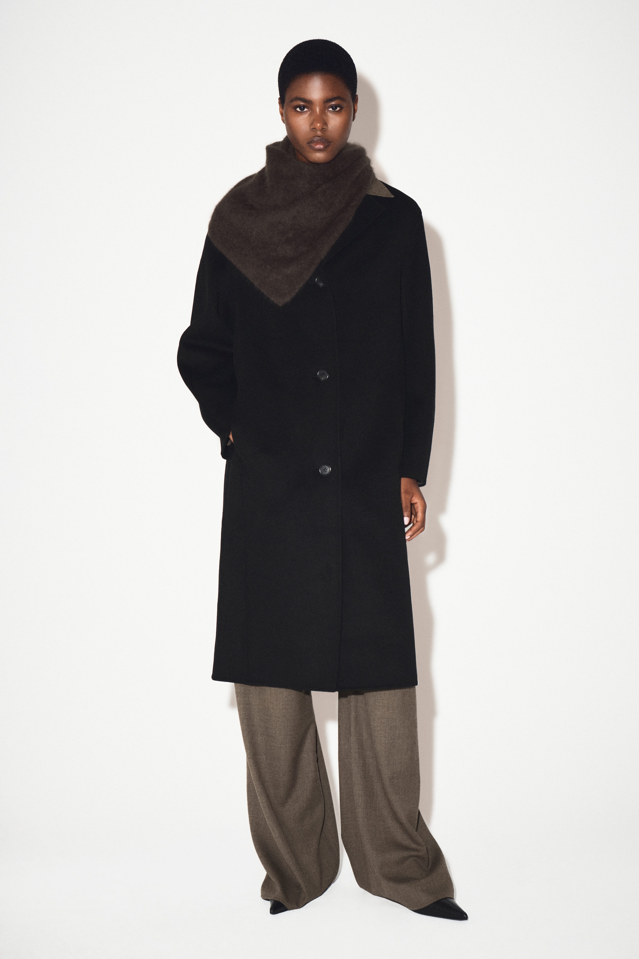 MANTEAU LONG EN LAINE DOUBLE FACE