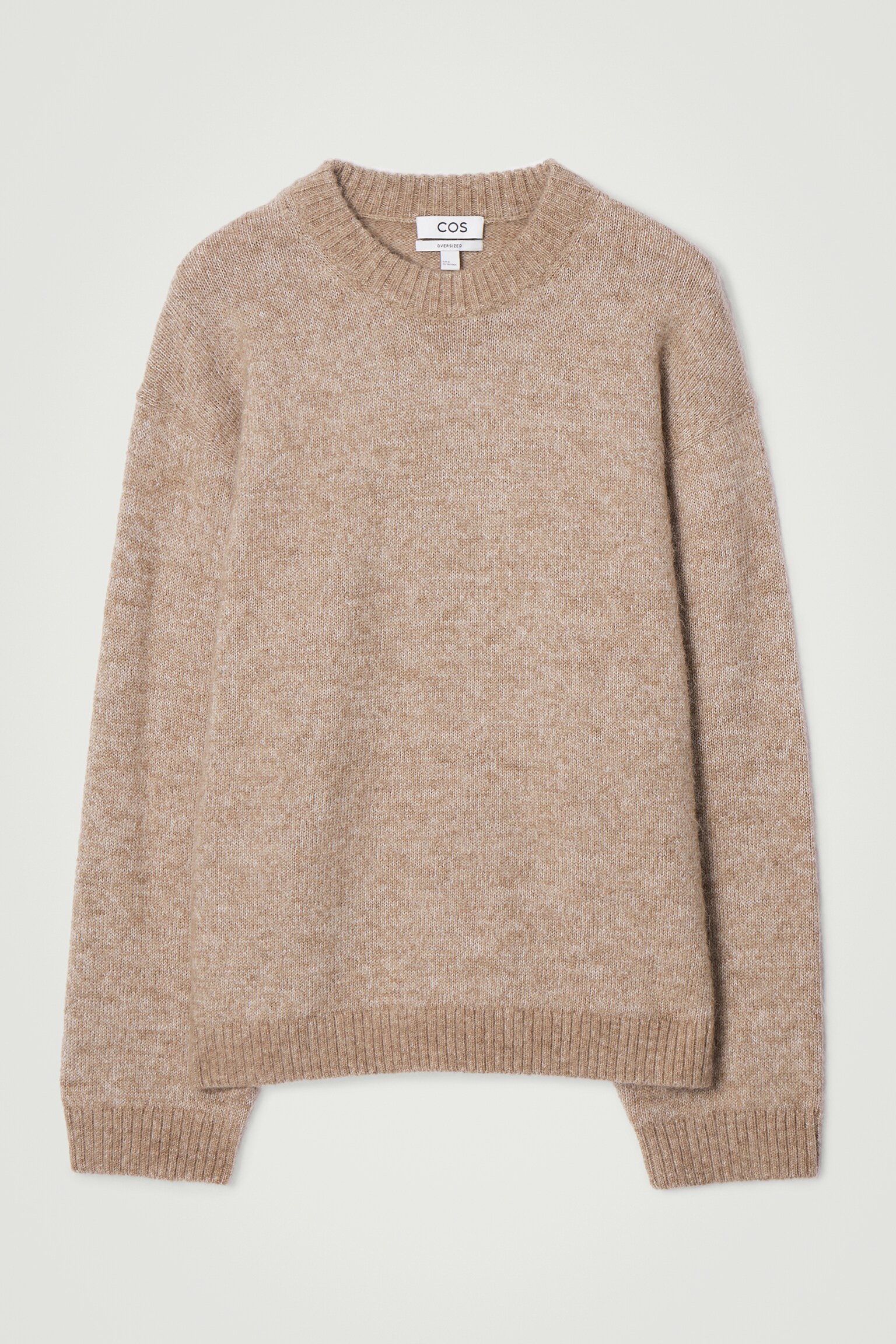 PULL OVERSIZE ALPAGA MÉLANGÉ - BEIGE CHINÉ - 1