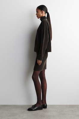 CHENILLE MINI SKIRT — BROWN 3