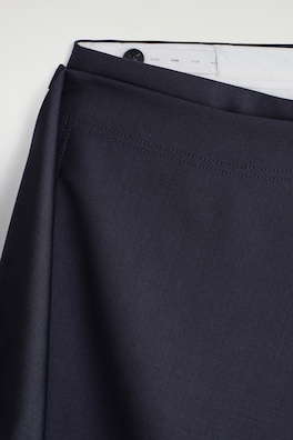 WOOL SKIRT TROUSERS — NAVY 2