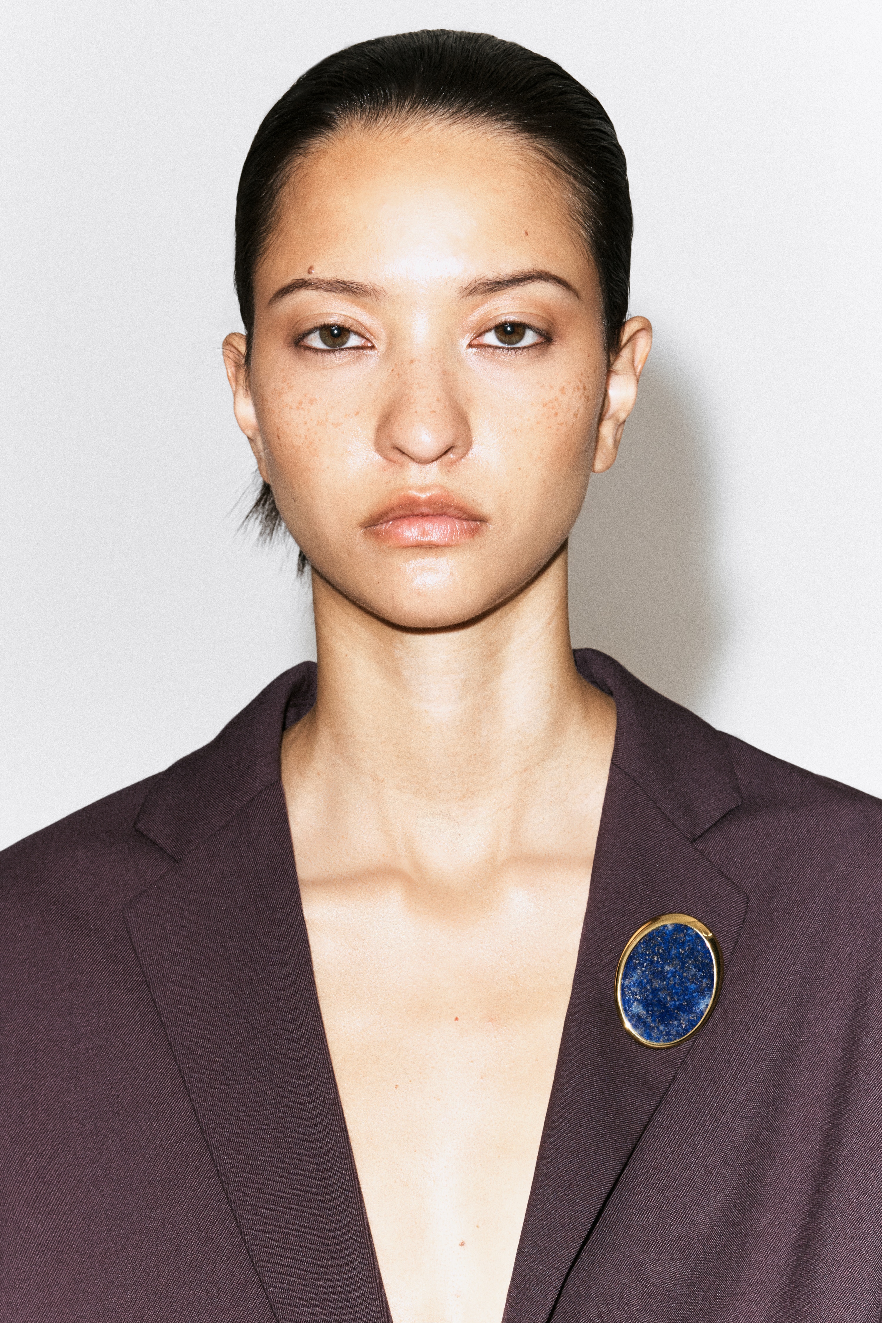 Broche de lápis-lazúli - Dourado / Azul