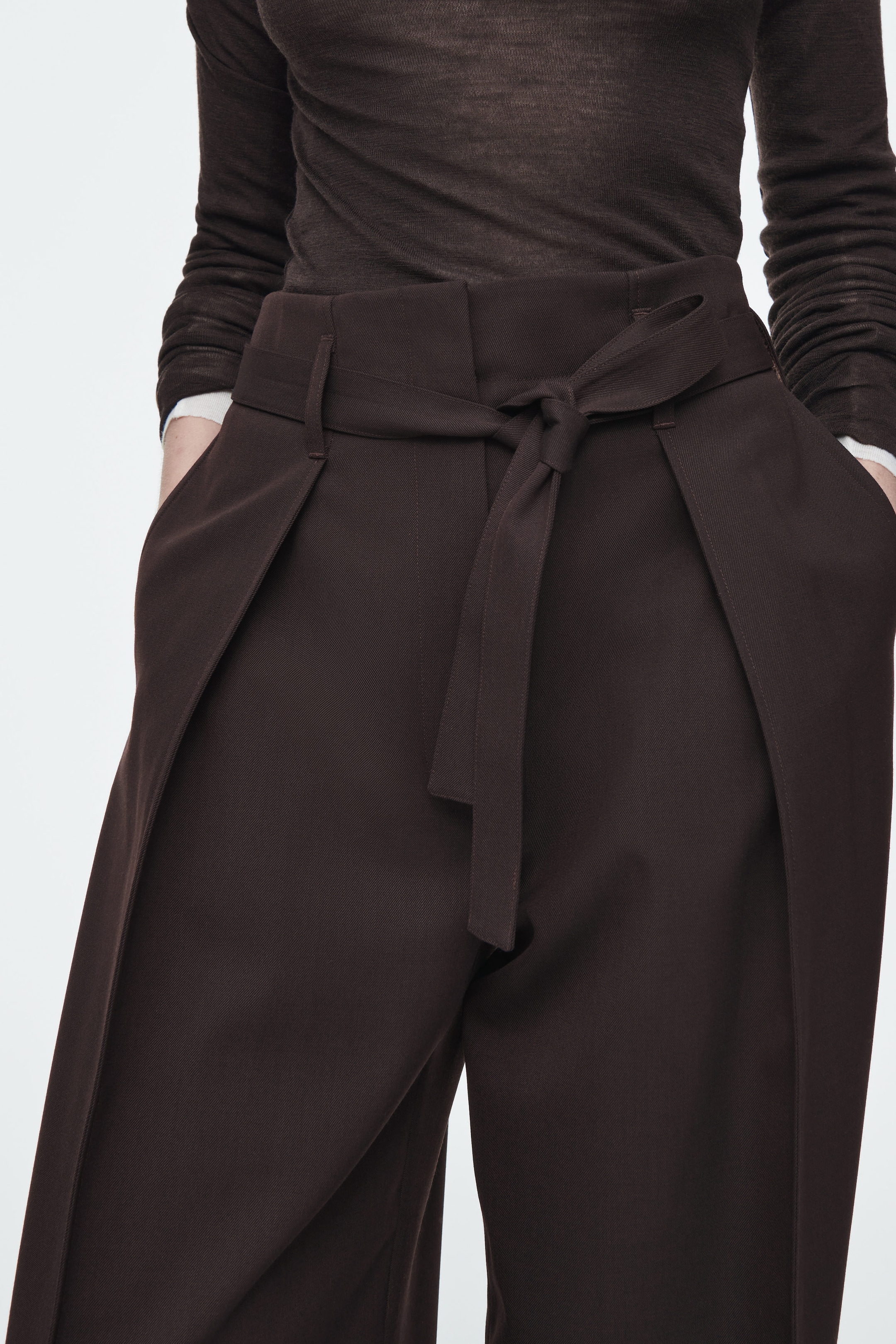 TURN-UP WOOL-BLEND TROUSERS