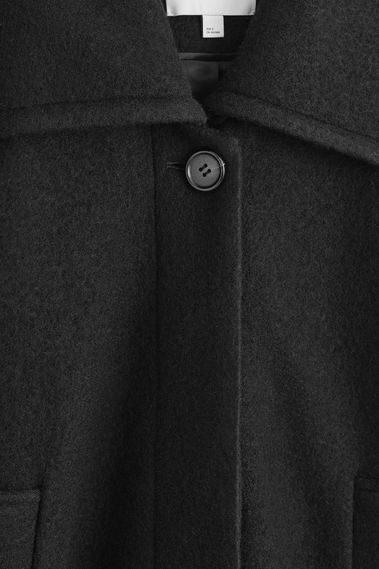 OVERSIZED BOILED-WOOL JACKET - BLACK - 4