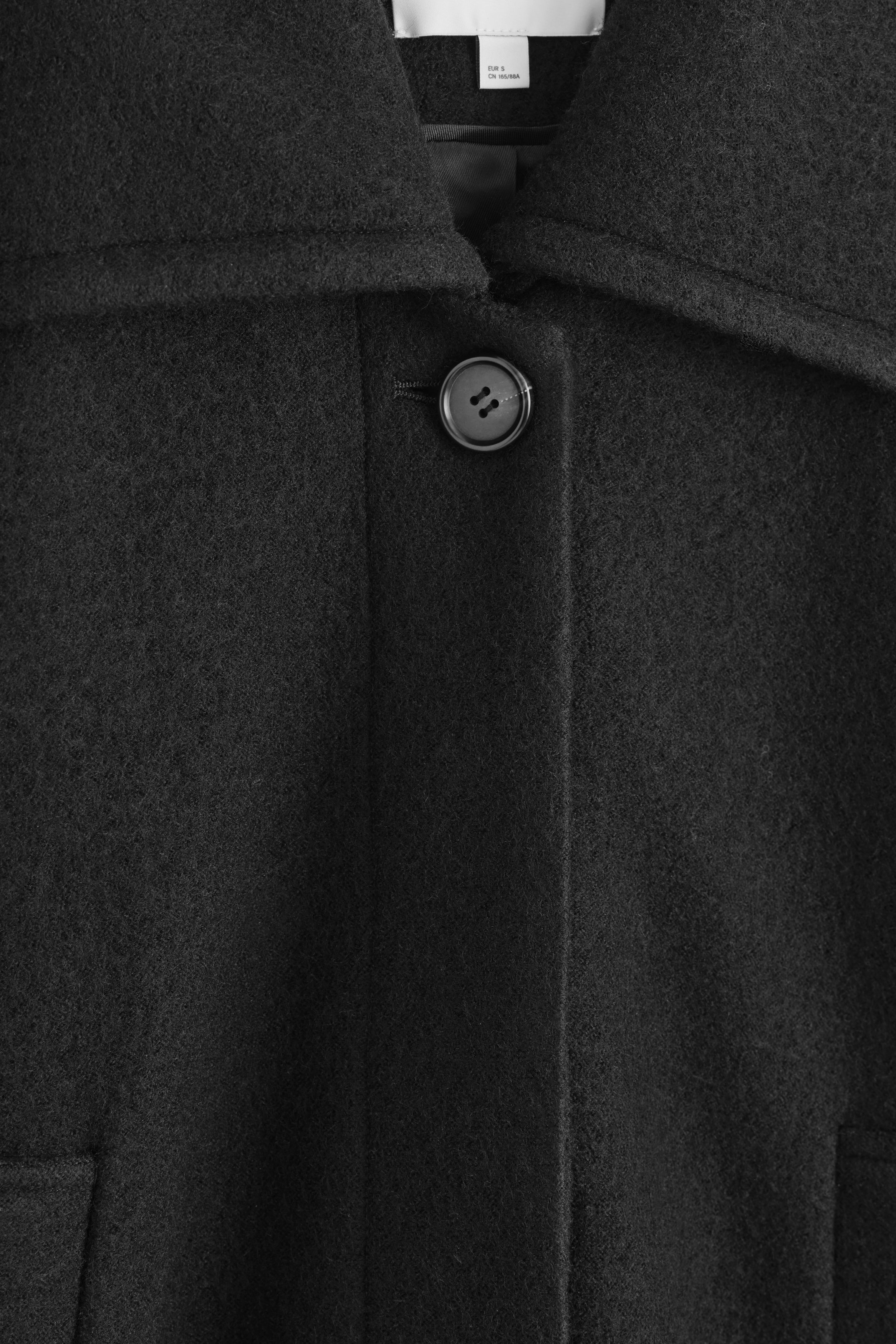 OVERSIZED BOILED-WOOL SHORT JACKET - BLACK | COS US