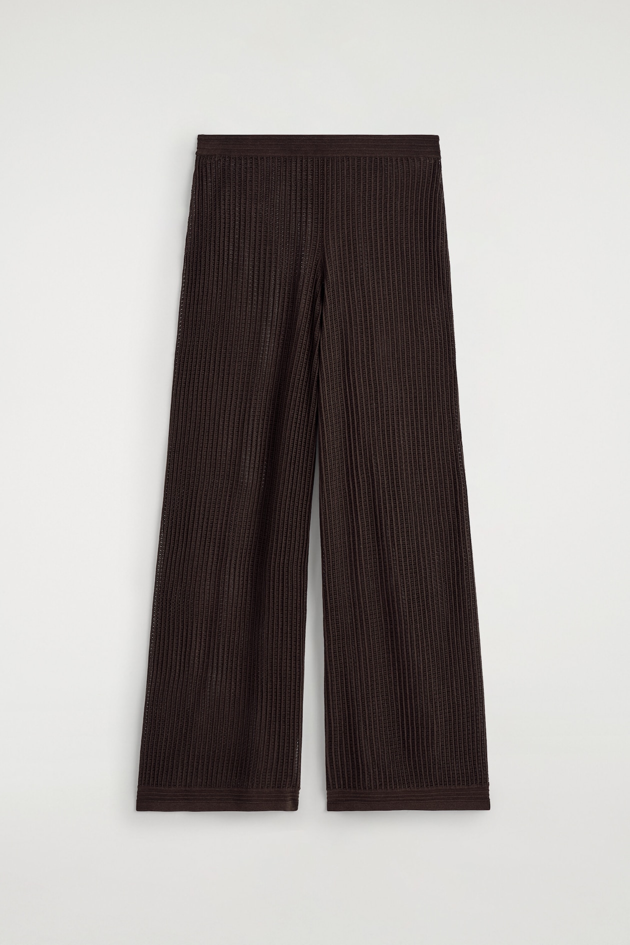RIBBED OPEN-KNIT TROUSERS