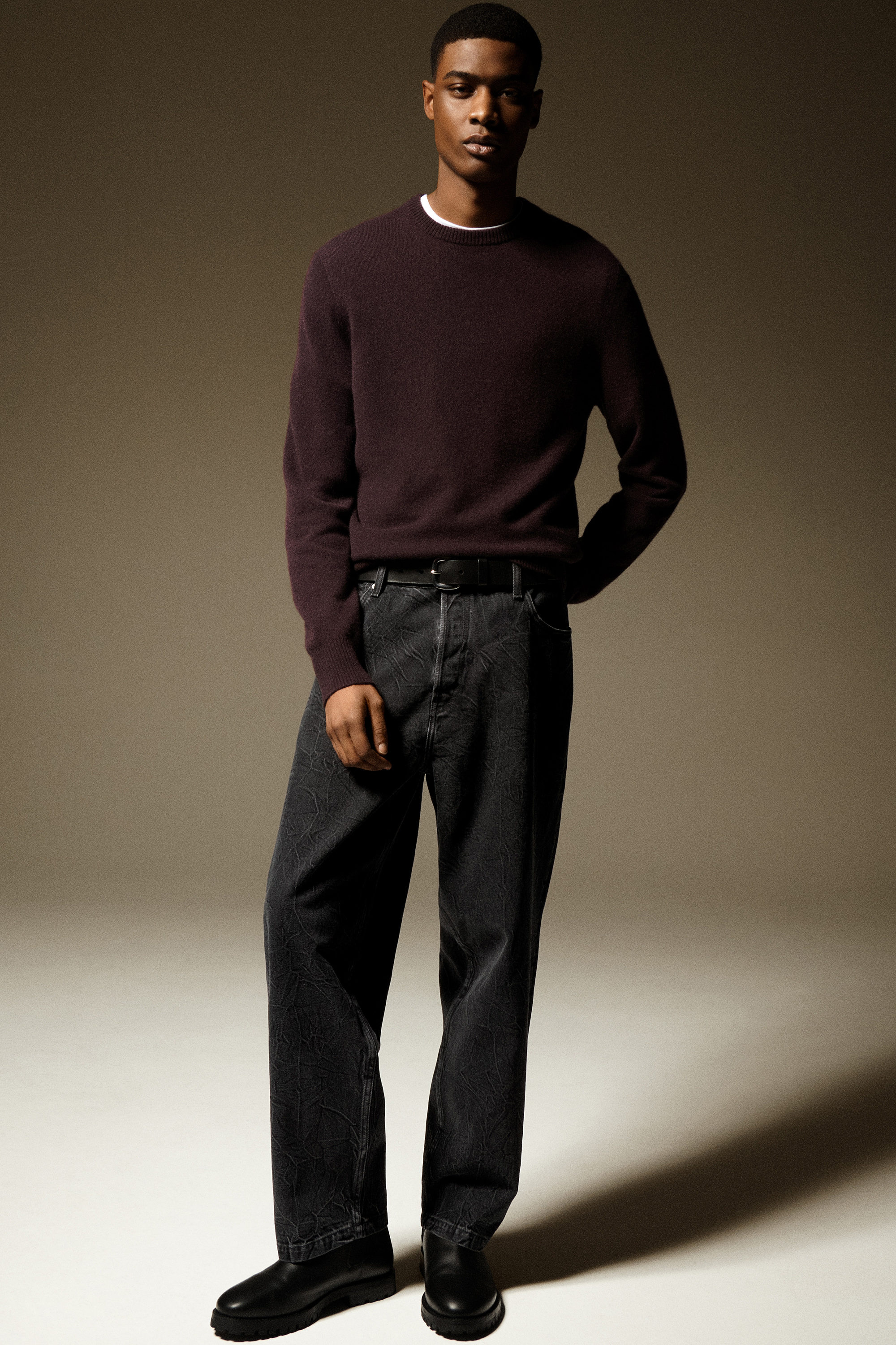 新品未使用　COS DENIM PANTS DOME DOME STRAIGHT-LEG JEANS - CRINKLED BLACK | COS