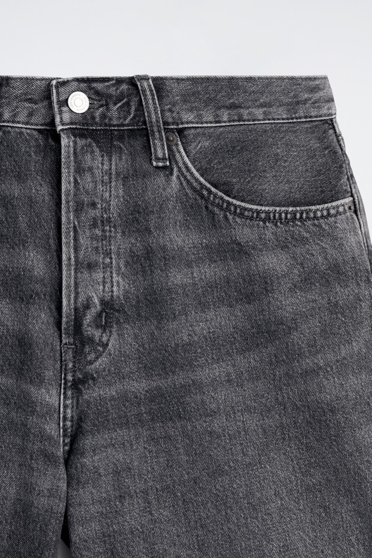 RIDER RELAXED-FIT DENIM SHORTS — FADED BLACK