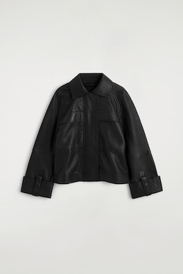 LEATHER WORKWEAR JACKET — BLACK 10