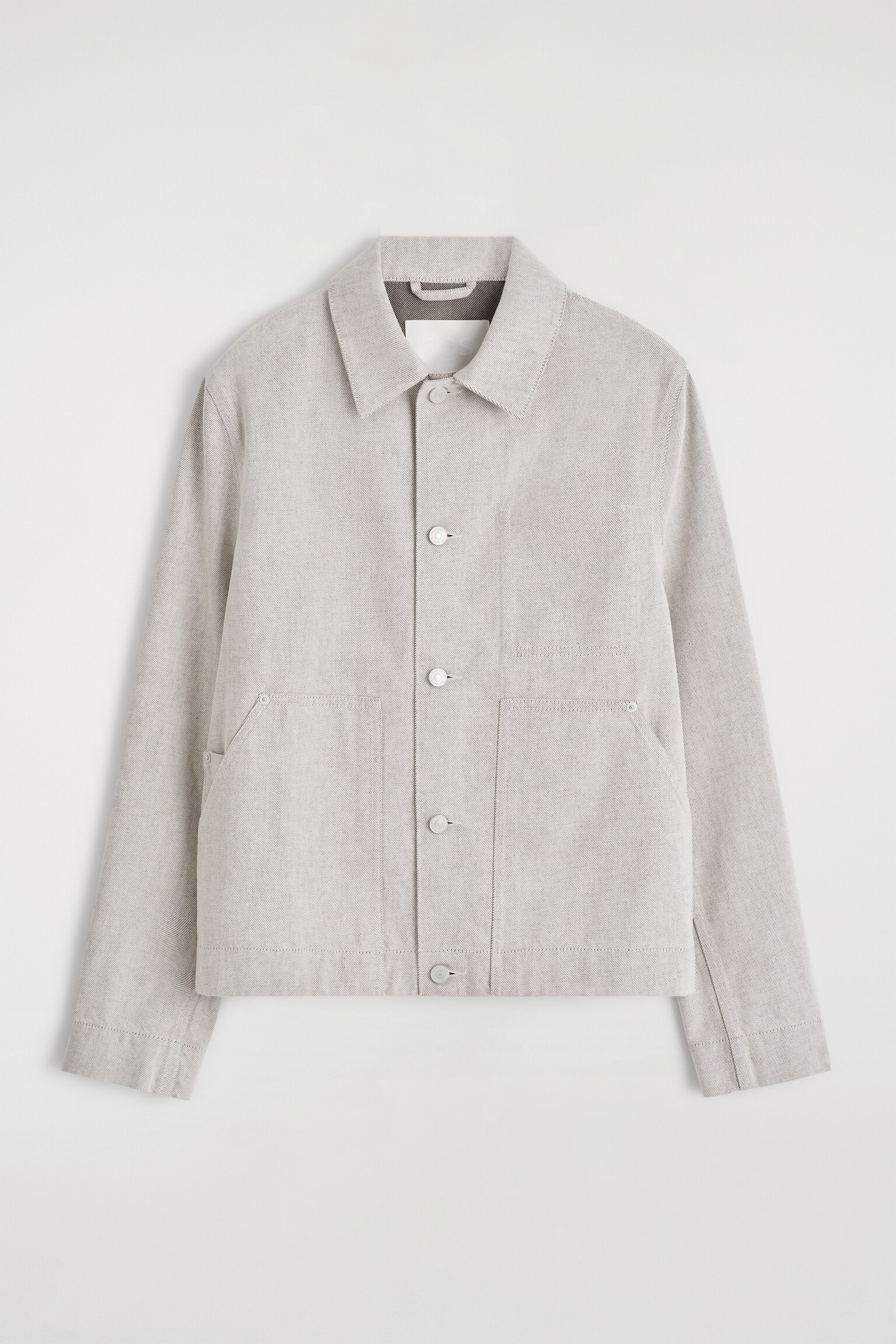 CHAQUETA DE DENIM LAVADO - BEIGE/AZUL OSCURO - 2