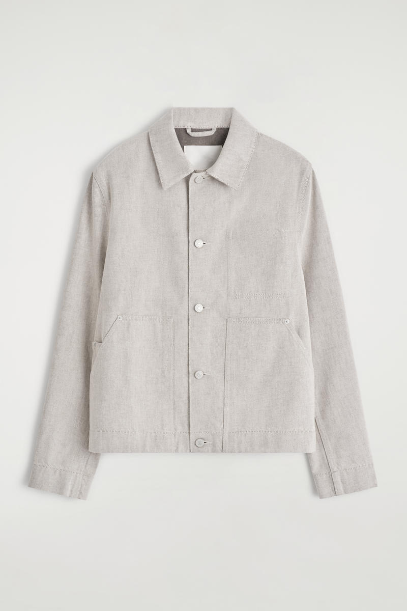 Cos Rinsed-denim Jacket In Gray