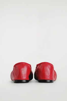 LEATHER BALLET FLATS — RED 2