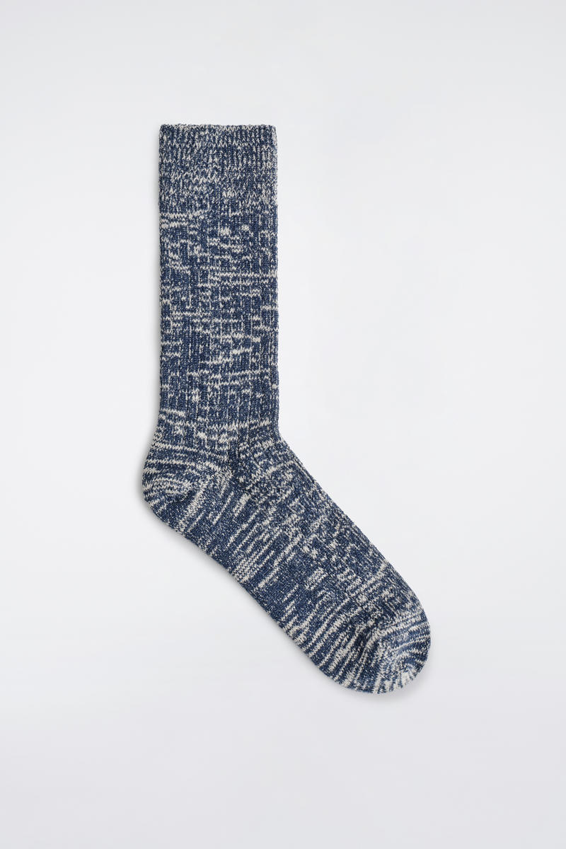 Cos Chunky Ribbed Wool-blend Socks In Blue