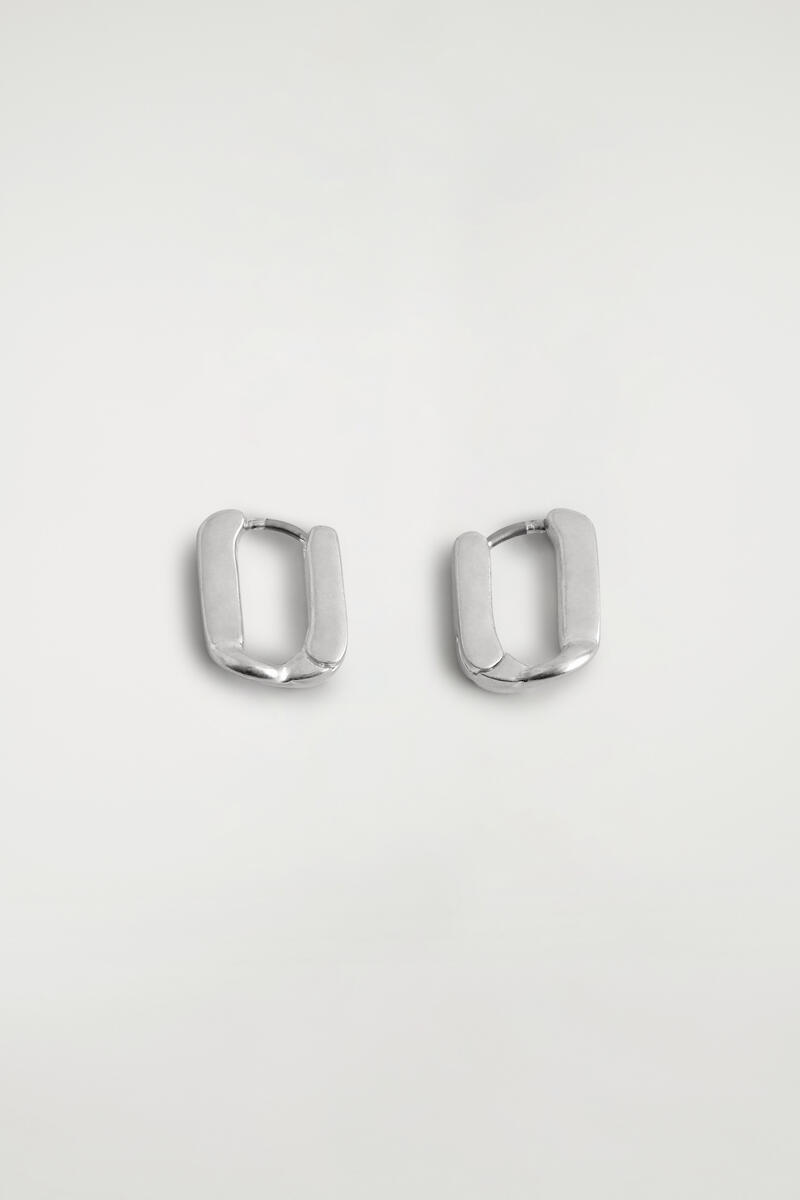 COS Link Hoop Earrings Silver-Coloured Men's