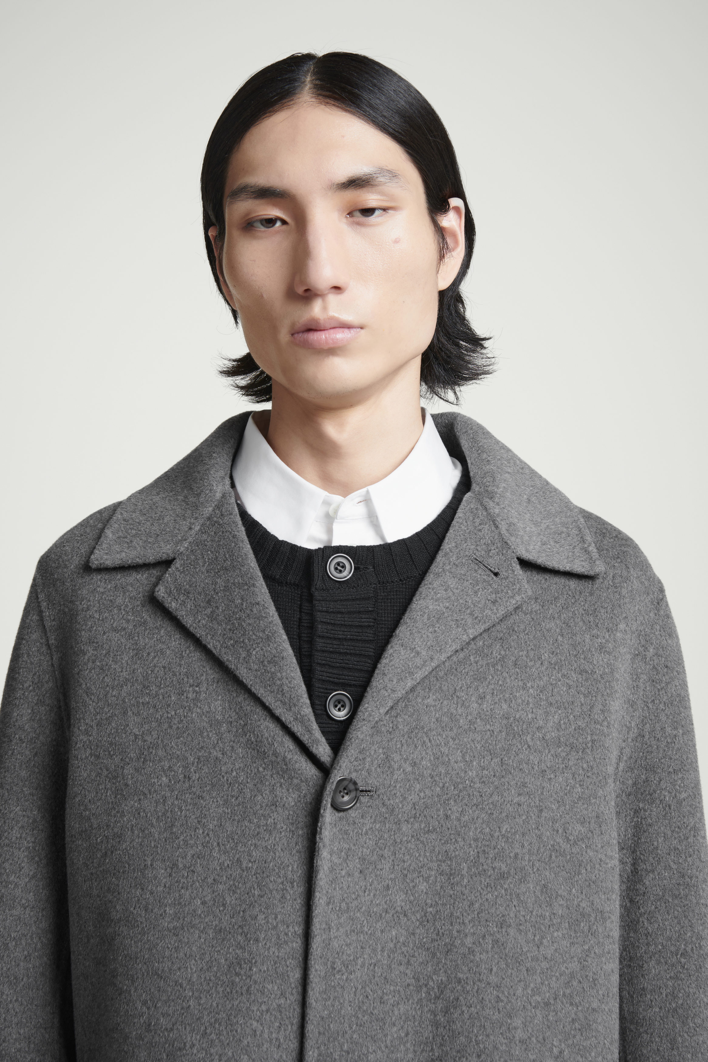DOUBLE-FACED WOOL COAT - GREY | COS