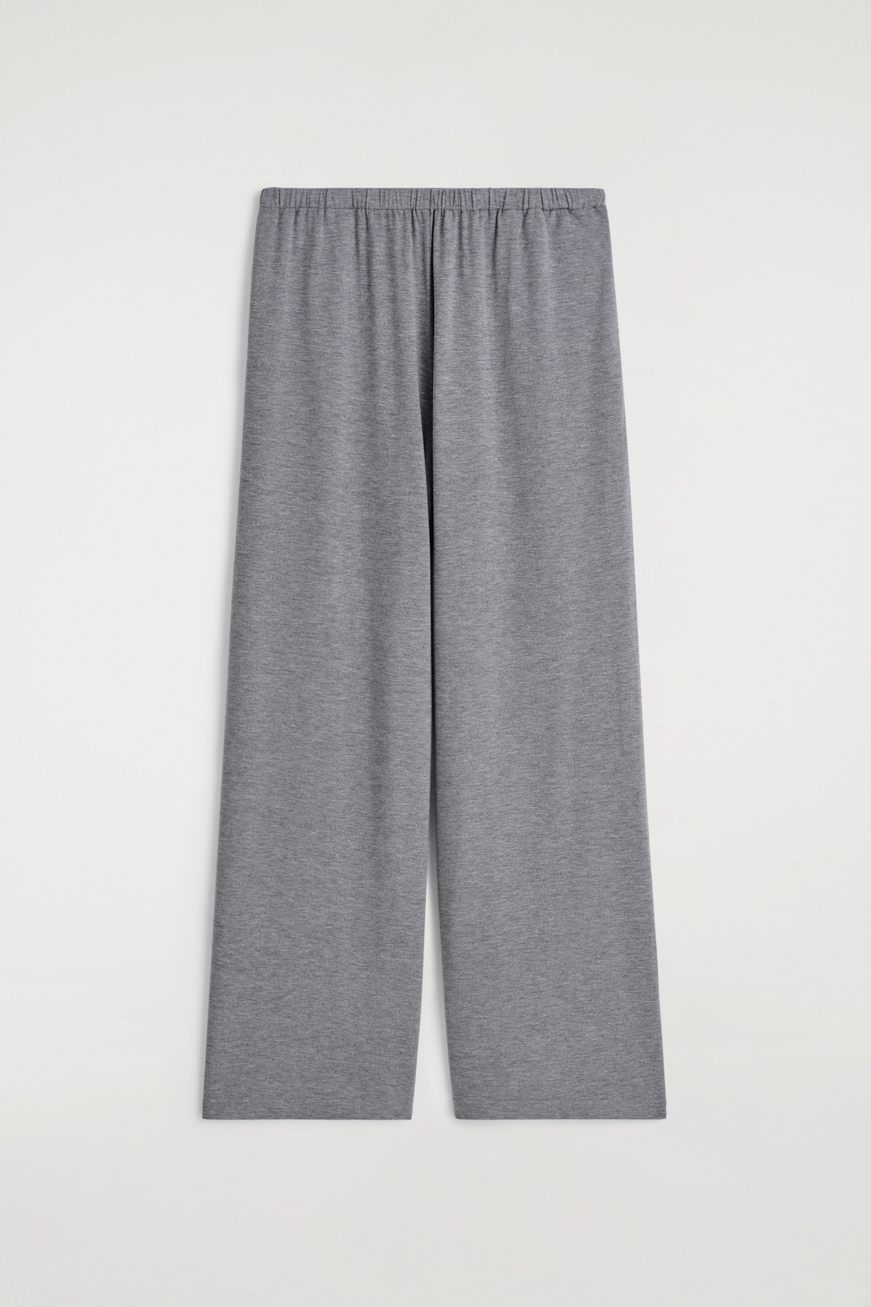 FLUID JERSEY WIDE-LEG TROUSERS — GREY