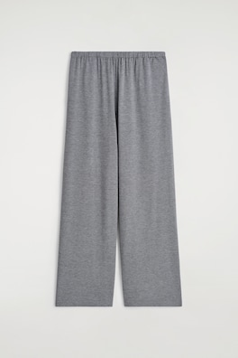 FLUID JERSEY WIDE-LEG TROUSERS — GREY 5
