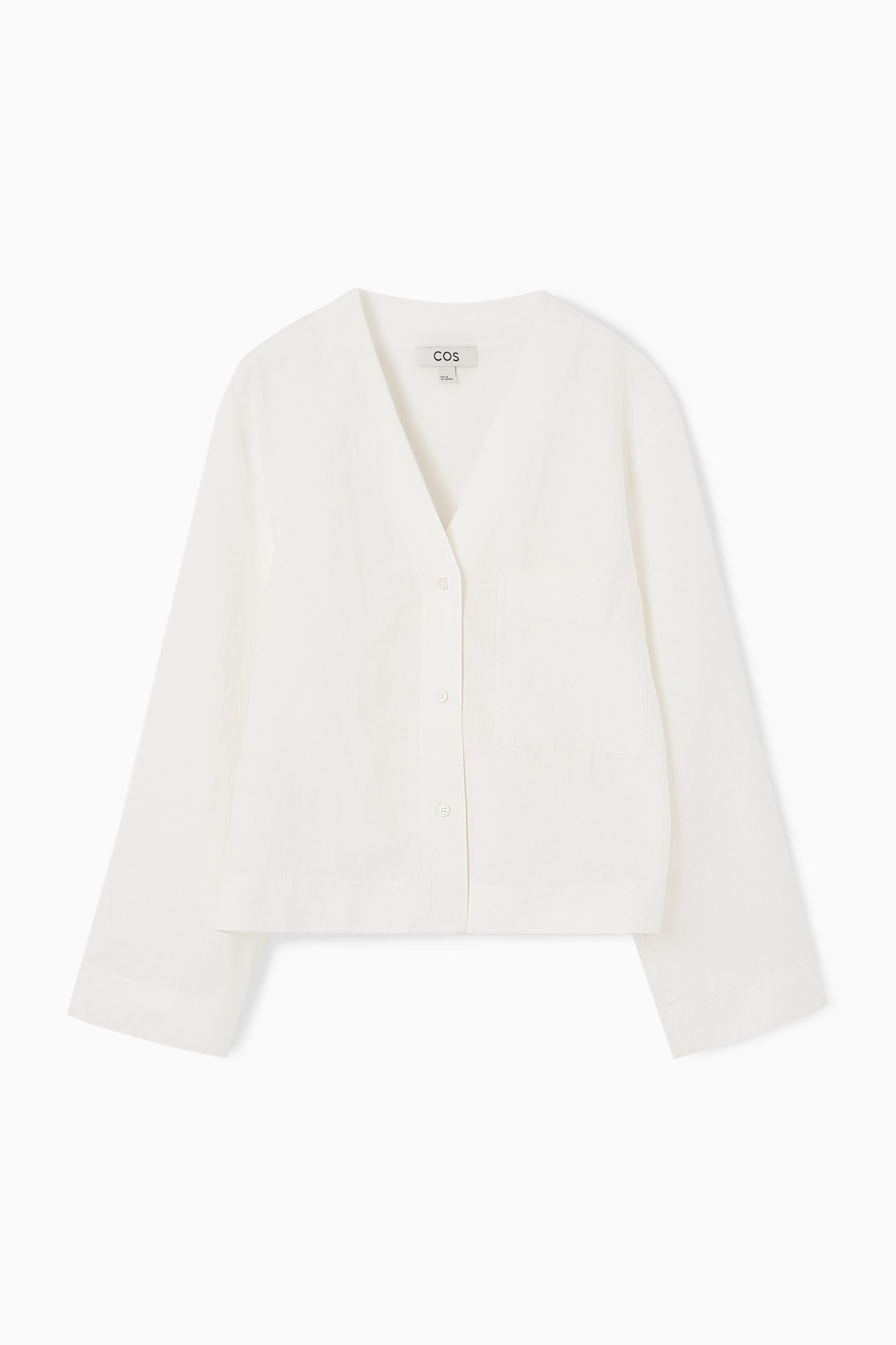 View larger image: FLARED-SLEEVE LINEN BLOUSE - WHITE - Ladies | H&M GB 1