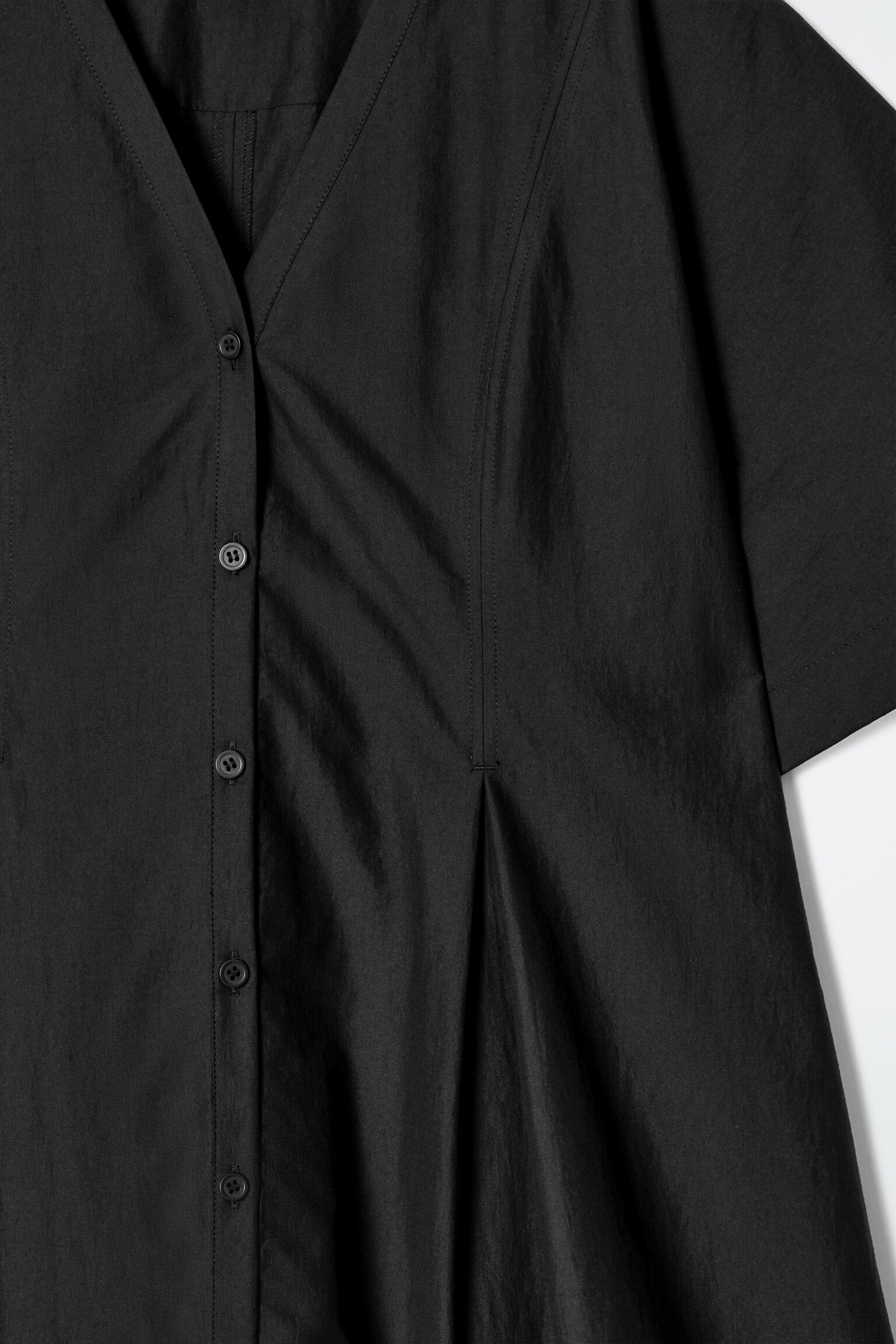 VESTIDO CORTO EVASÉ PLISADO - NEGRO/VERDE - 5