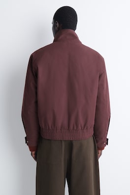 PADDED MOCK-NECK BOMBER JACKET — BURGUNDY 9
