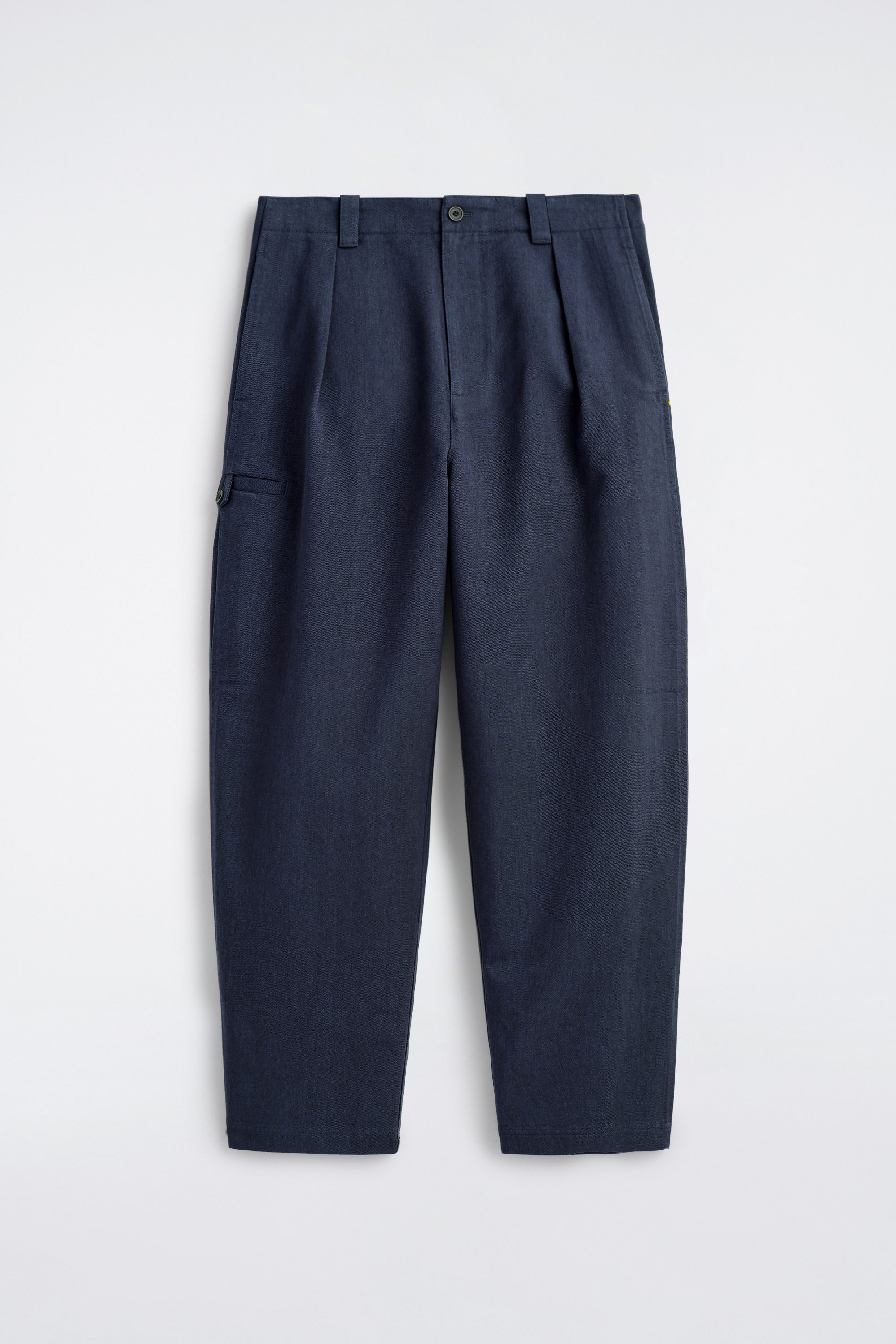 COTTON-BLEND BARREL-LEG UTILITY PANTS - NAVY | COS CA