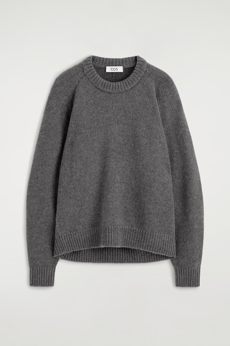 Rounded Cashmere Crew-Neck Sweater