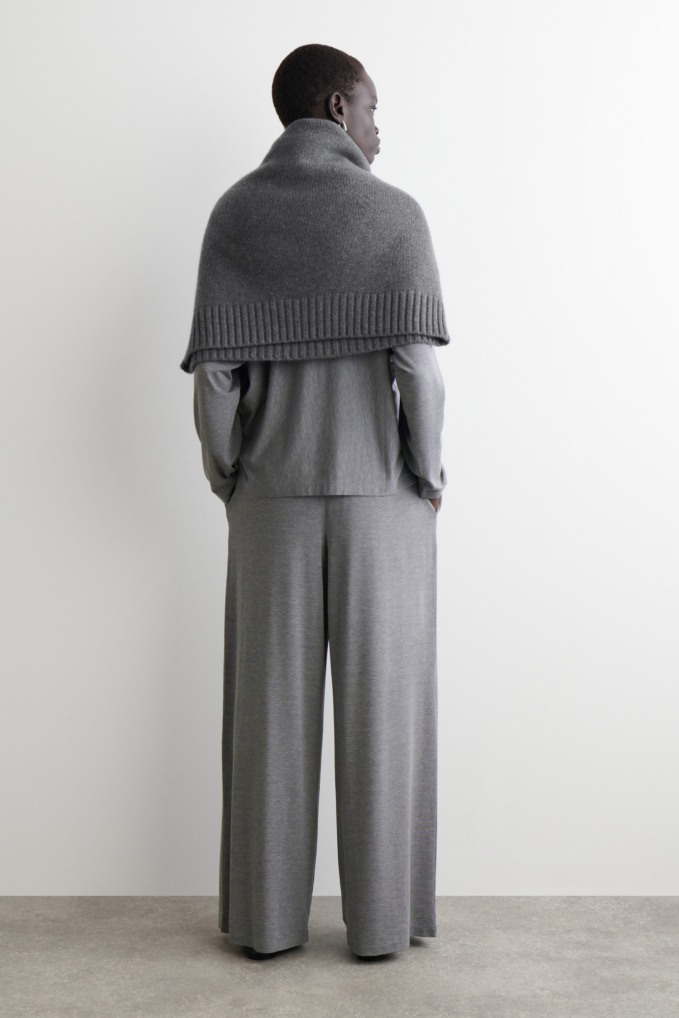 FLUID JERSEY WIDE-LEG TROUSERS