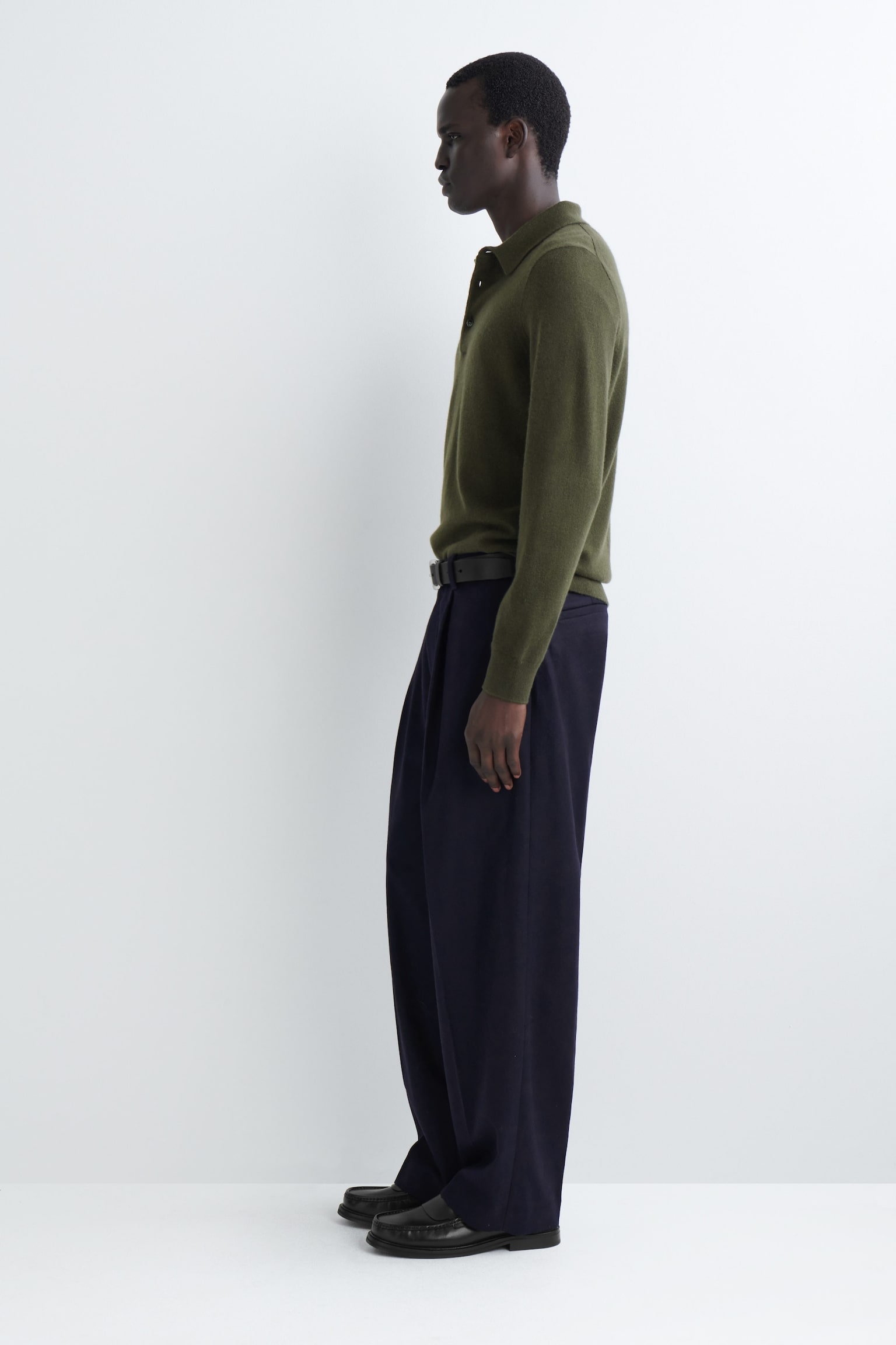 Back Triangle Logo Cashmere Polo Knit main image 1