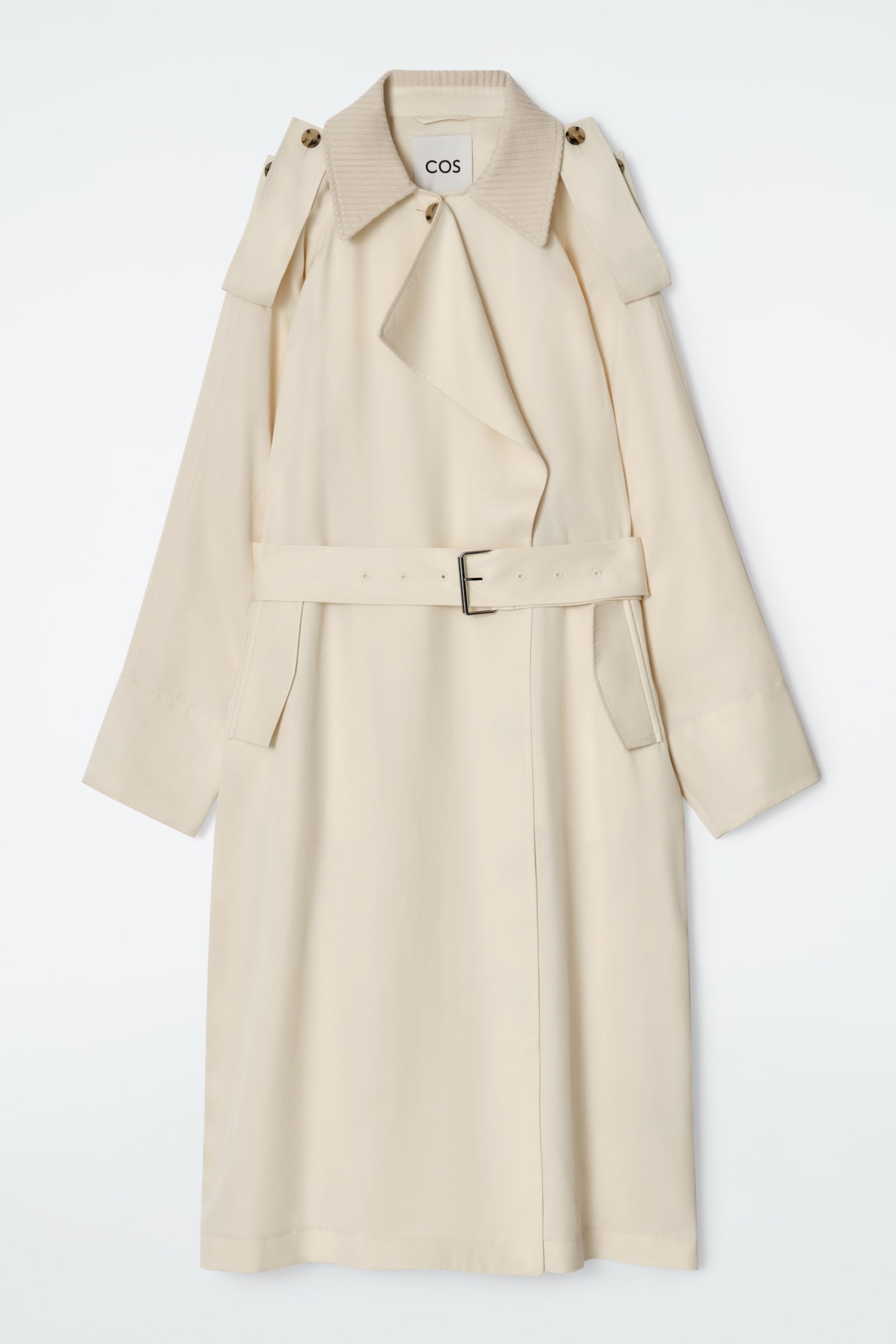 TRENCH-COAT À COL EN MAILLE - BEIGE CLAIR - 2