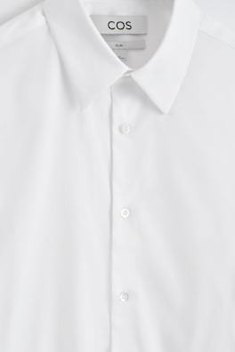 SLIM TAILORED COTTON-POPLIN SHIRT — WHITE 6