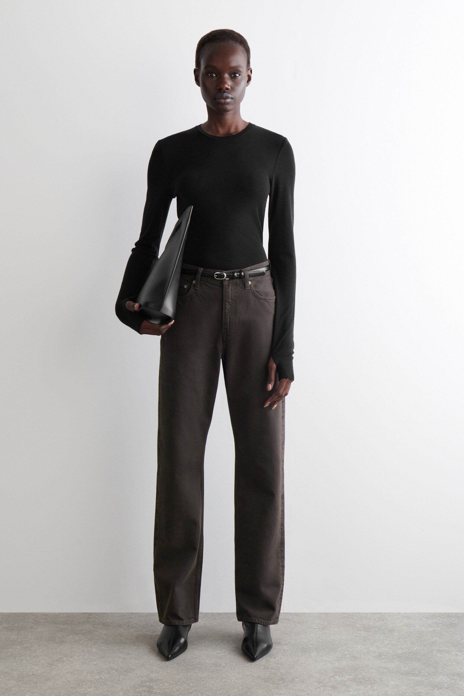 CREW-NECK MERINO WOOL TOP - BLACK/OFF-WHITE/MULTICOLOURED - 6