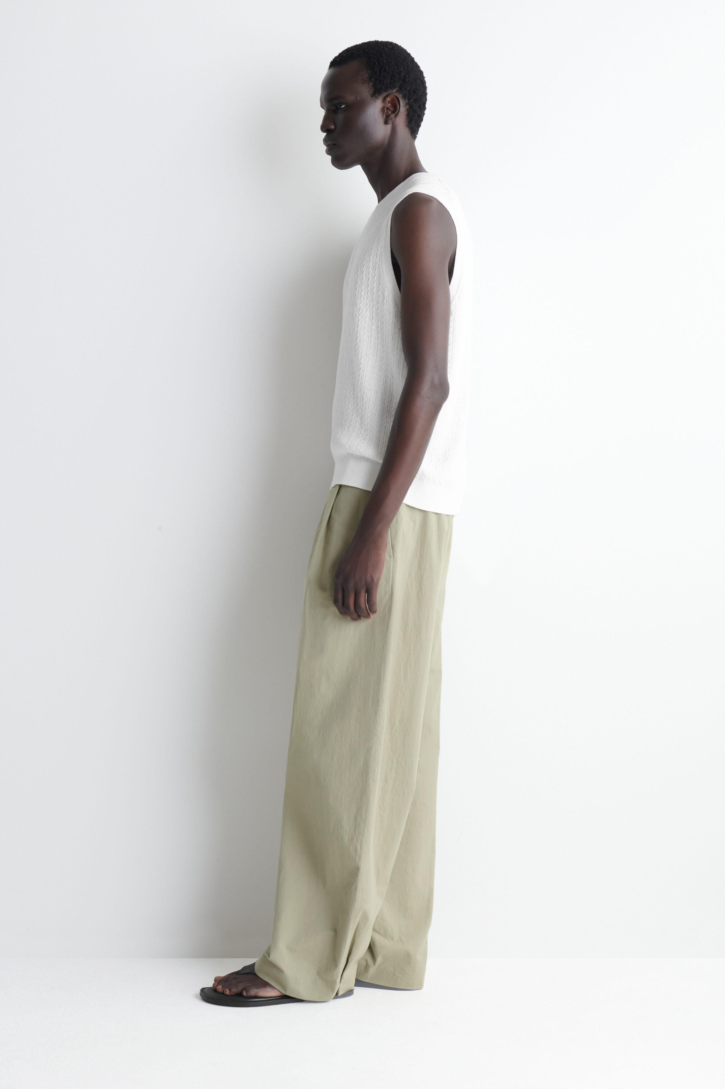 CABLE-KNIT COTTON-LINEN TANK TOP - thumbnail 10