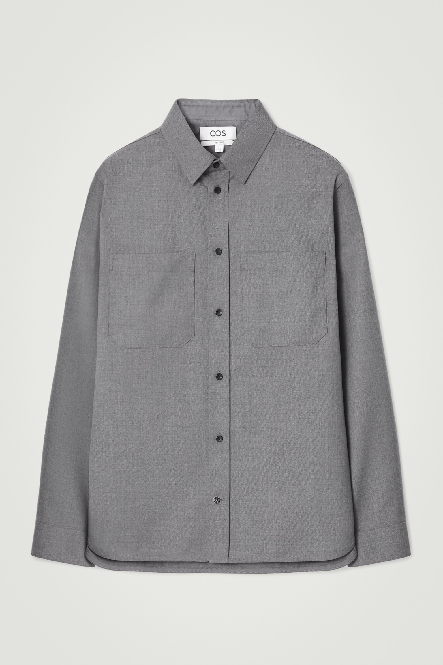 RELAXED WOOL-BLEND UTILITY SHIRT - GREY/BLACK