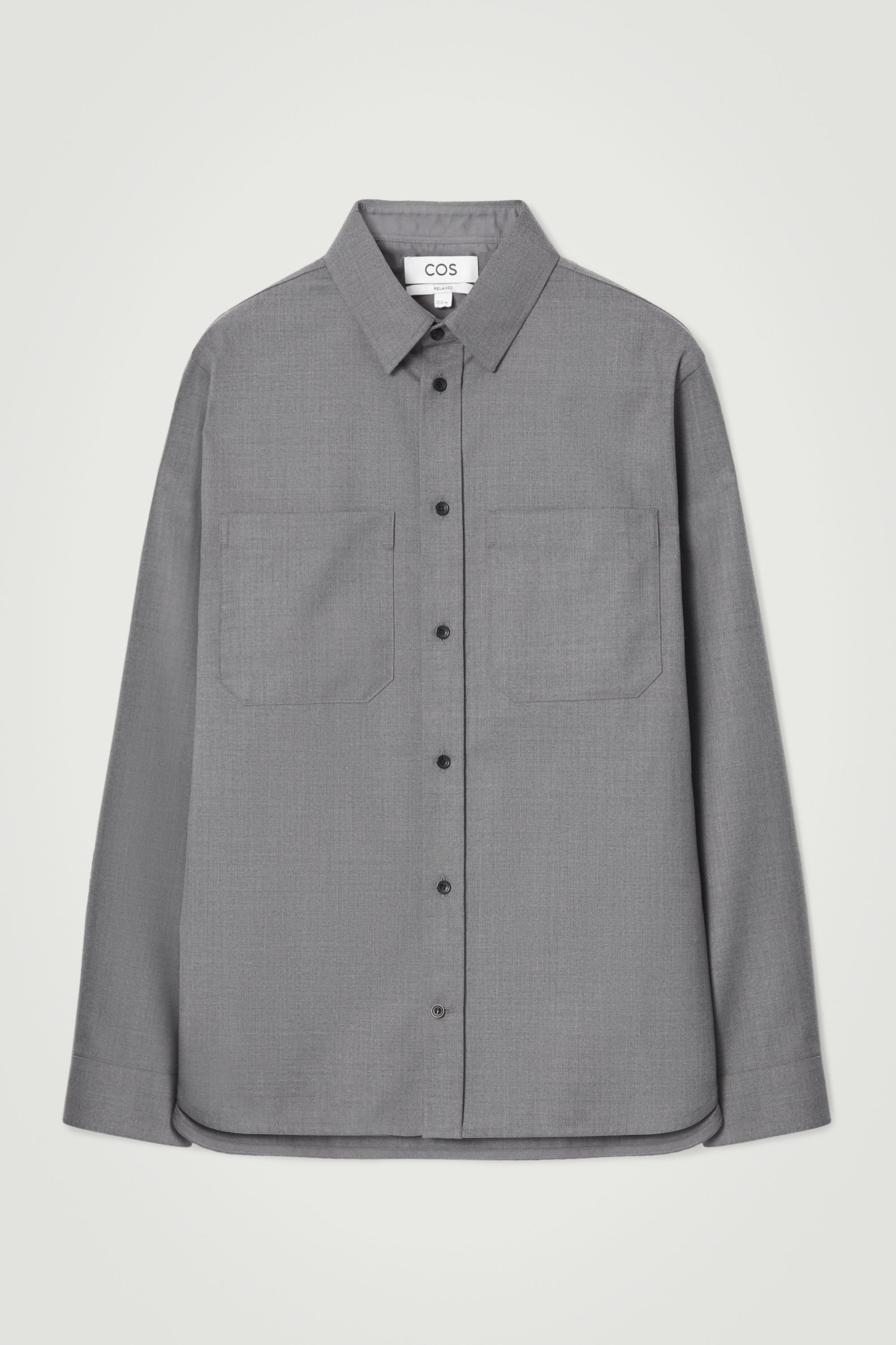 RELAXED WOOL-BLEND UTILITY SHIRT - GRAY | COS