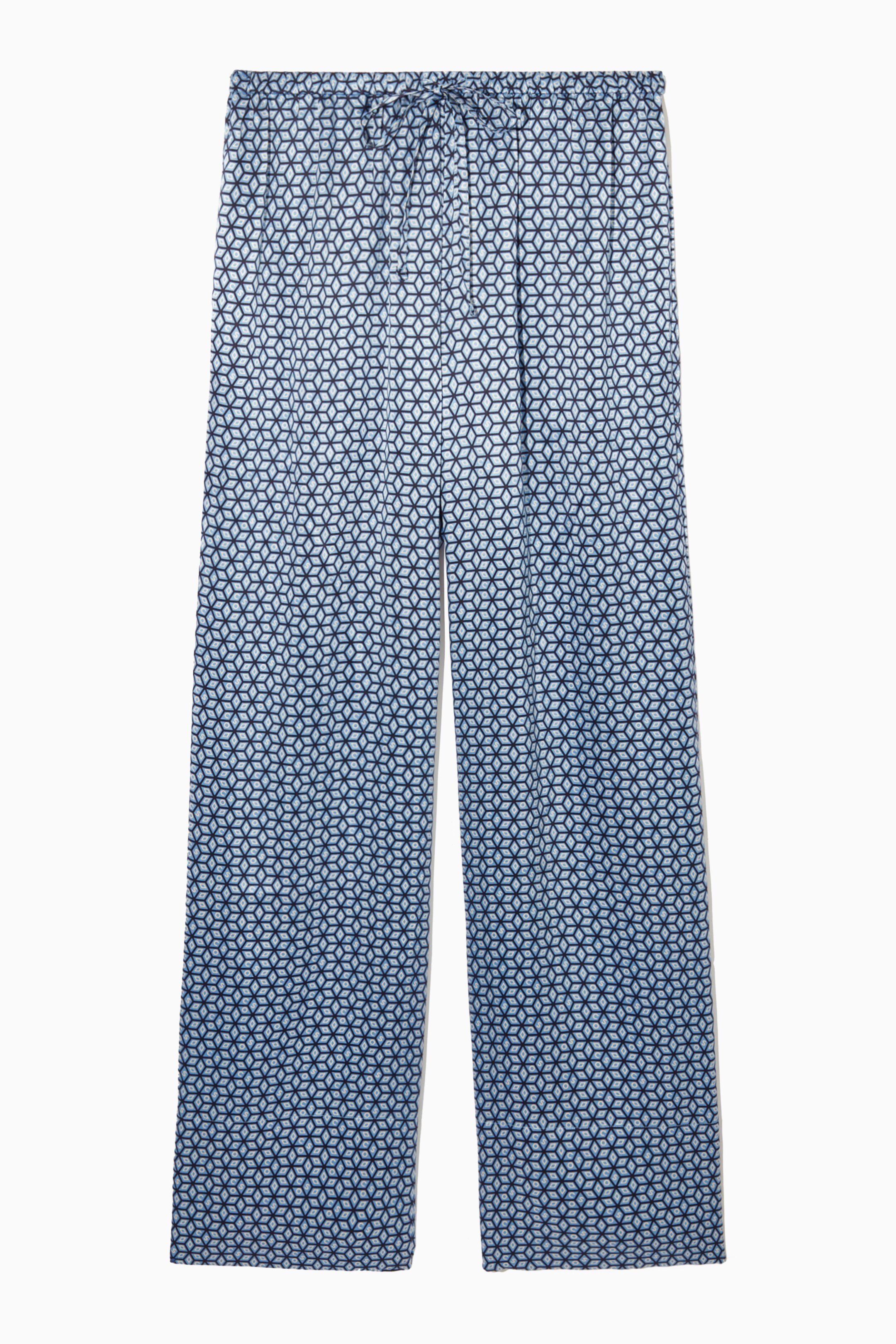 Ingrandisci l'immagine: PRINTED PURE SILK PYJAMA TROUSERS - LIGHT BLUE / MONOGRAM PRINT - DONNA | H&M CH 1