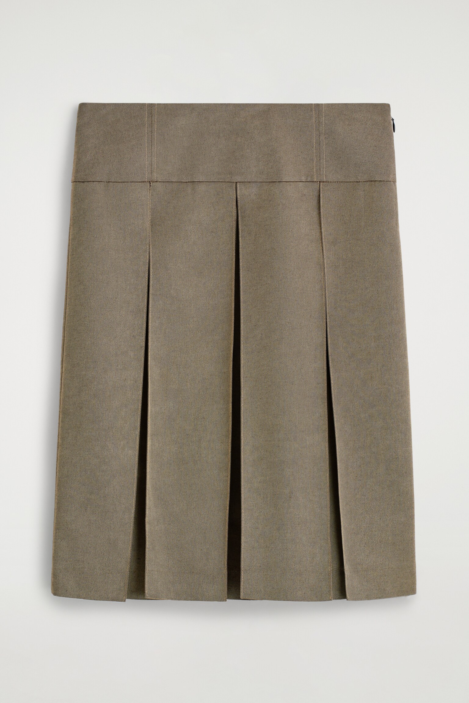 PLEATED METALLIC WOOL-BLEND SKIRT - STONE MÉLANGE - 2