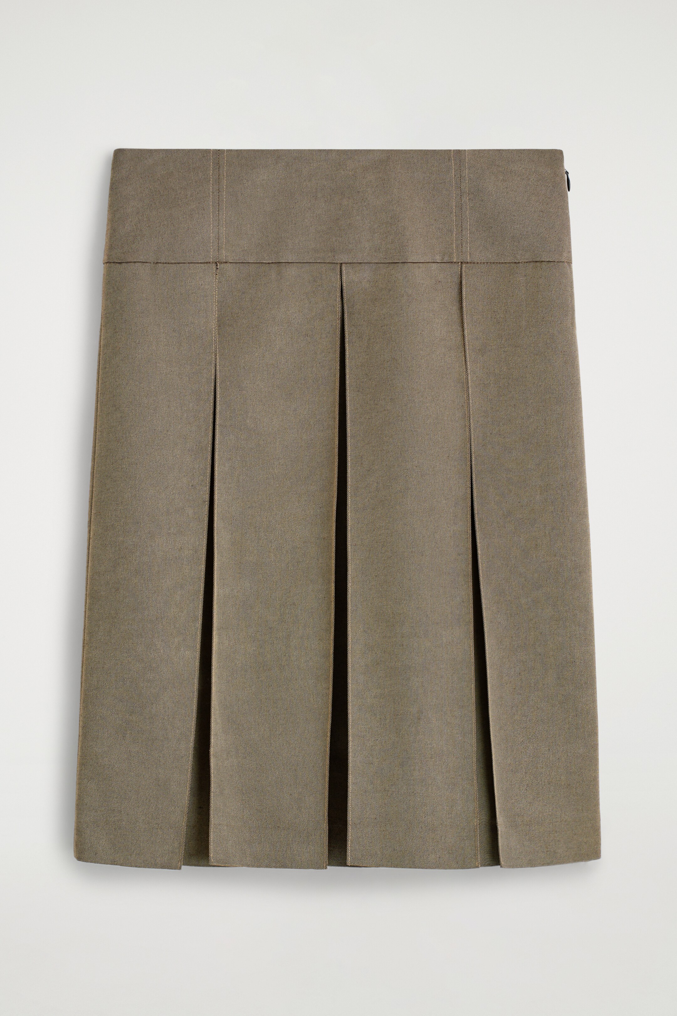 View larger image: PLEATED METALLIC WOOL-BLEND SKIRT - STONE MÉLANGE - Ladies | H&M GB 5