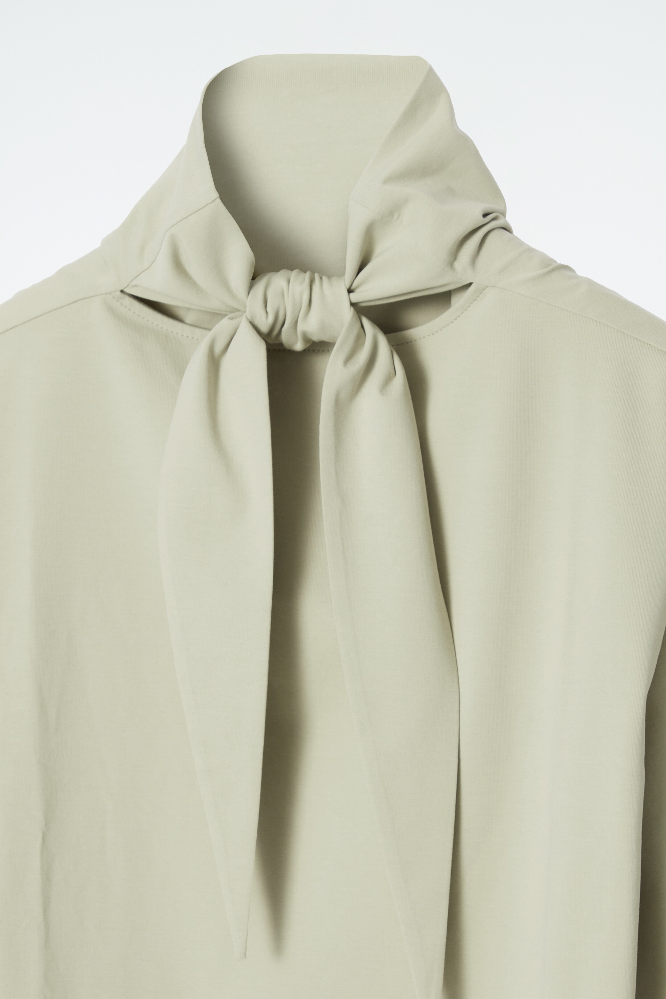 View larger image: TIE-NECK JERSEY TOP - BEIGE - Ladies | H&M GB 2