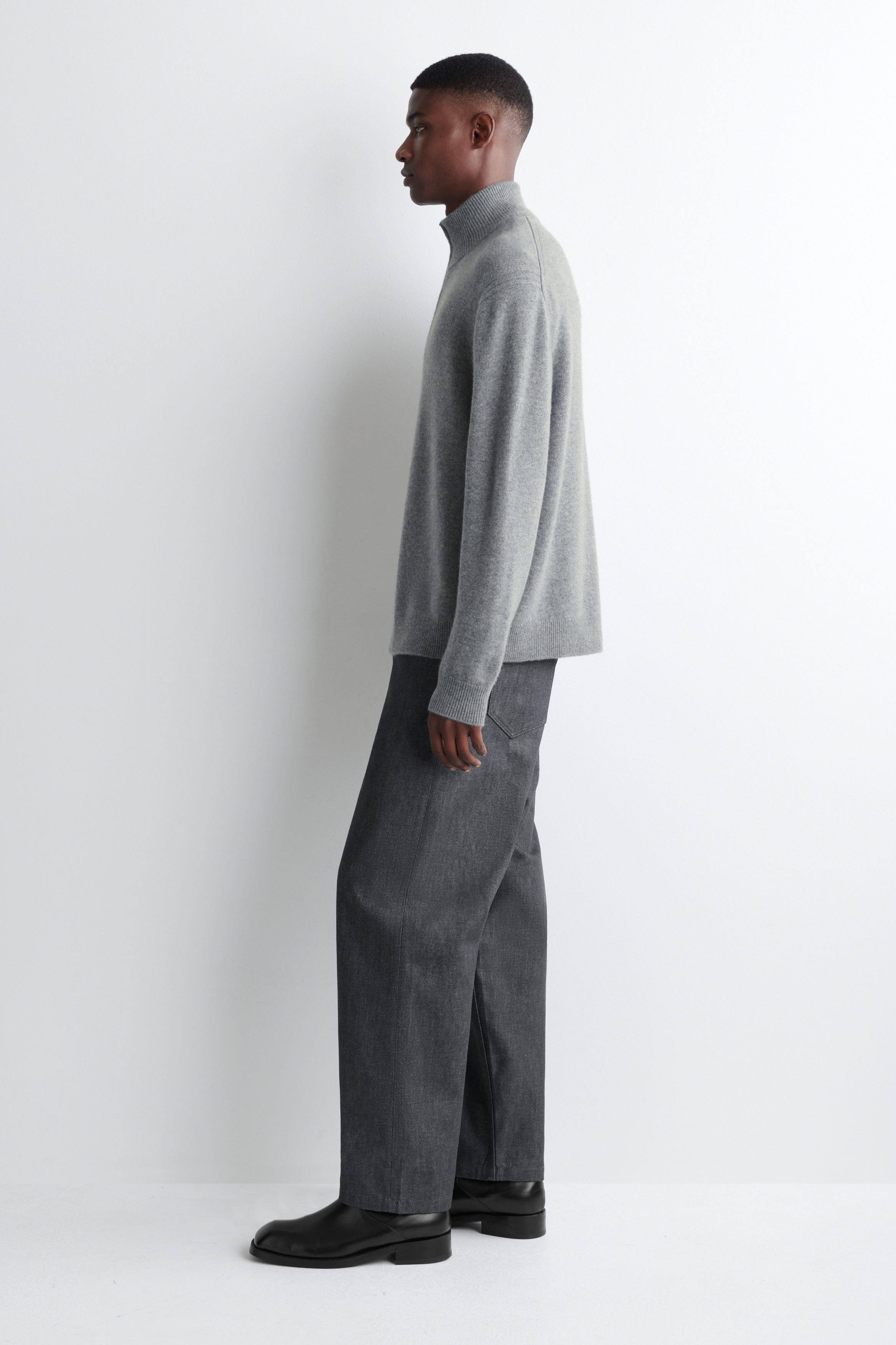 CASHMERE ZIP-UP JUMPER - GREY | COS