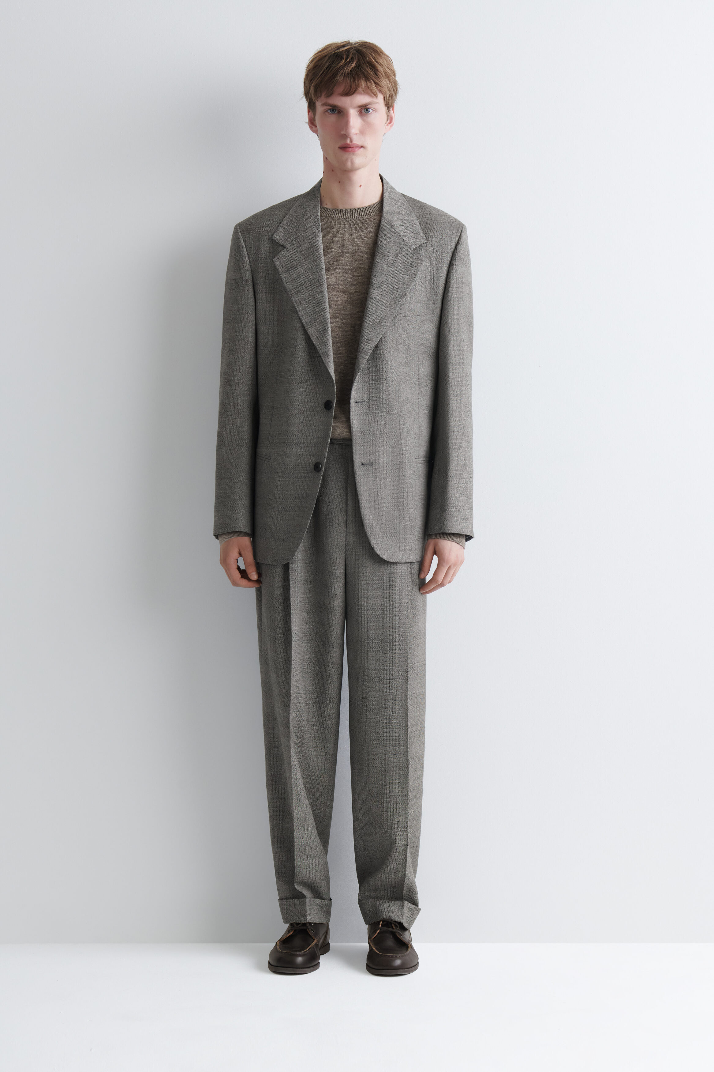 CHECKED TEXTURED-WOOL BLAZER