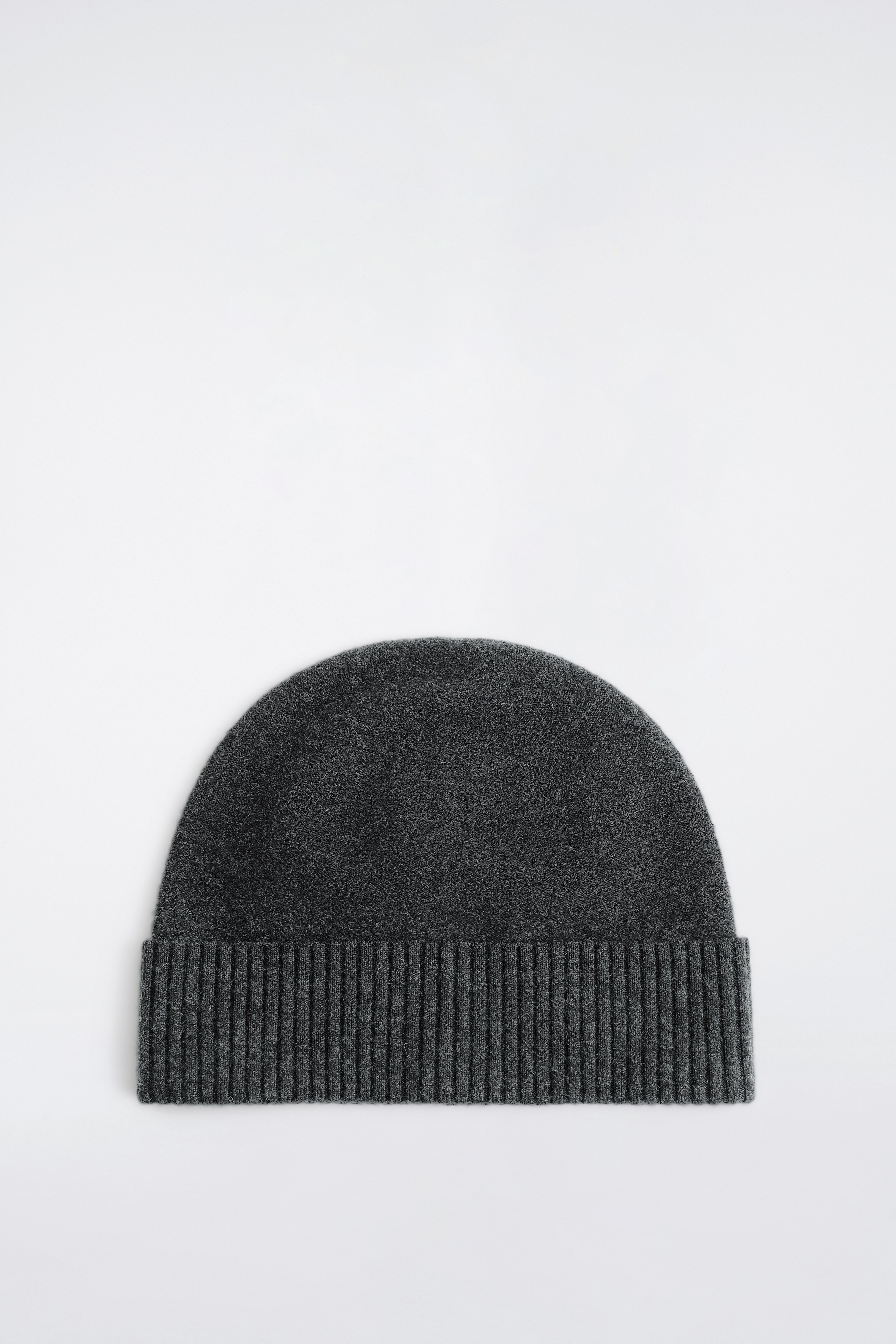 GORRO BEANIE LANA HERVIDA - GRIS MARENGO JASPEADO/AZUL