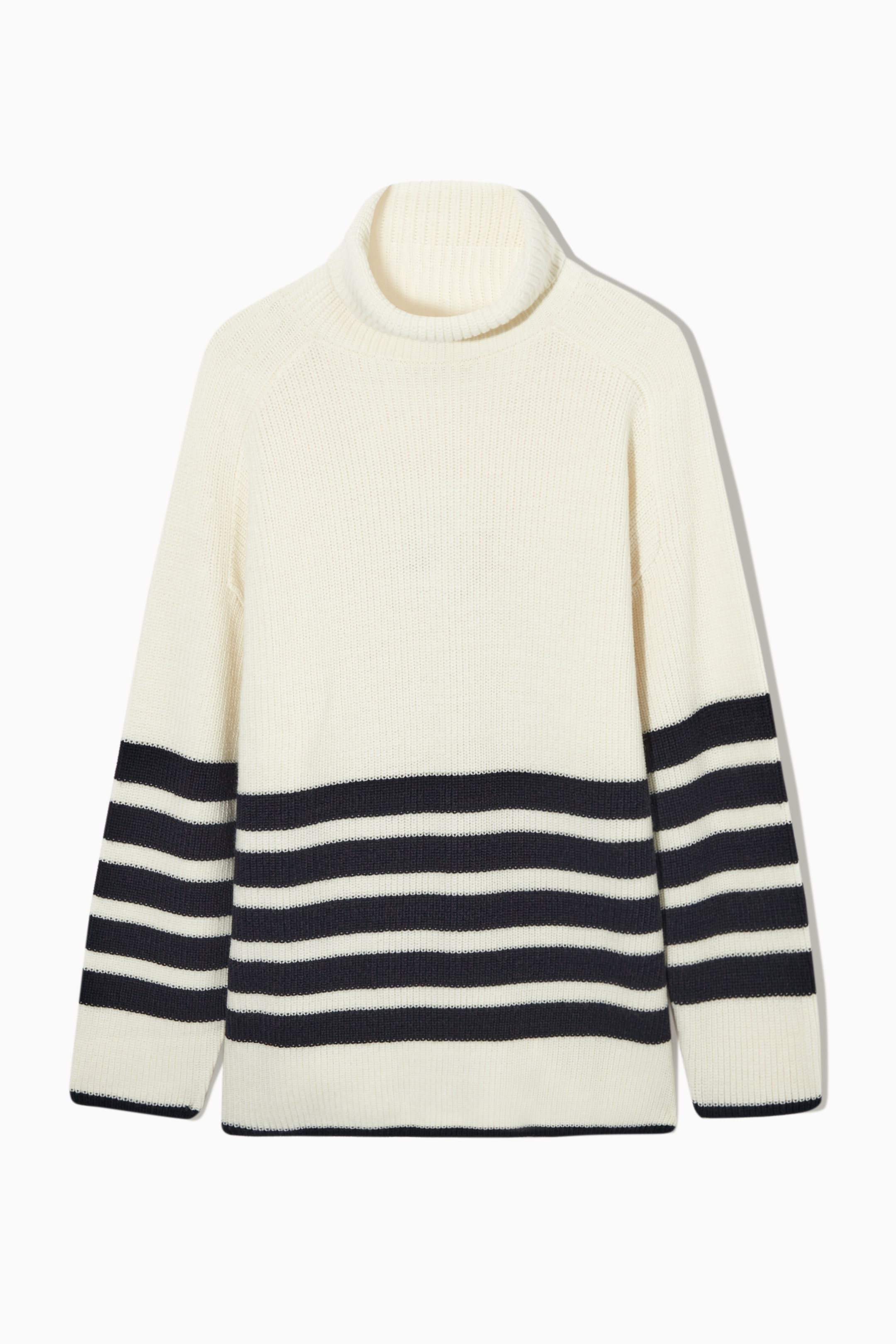 Se større billede: STRIBET RULLEKRAVETRØJE - WHITE / BLACK - DAME | H&M DK 1
