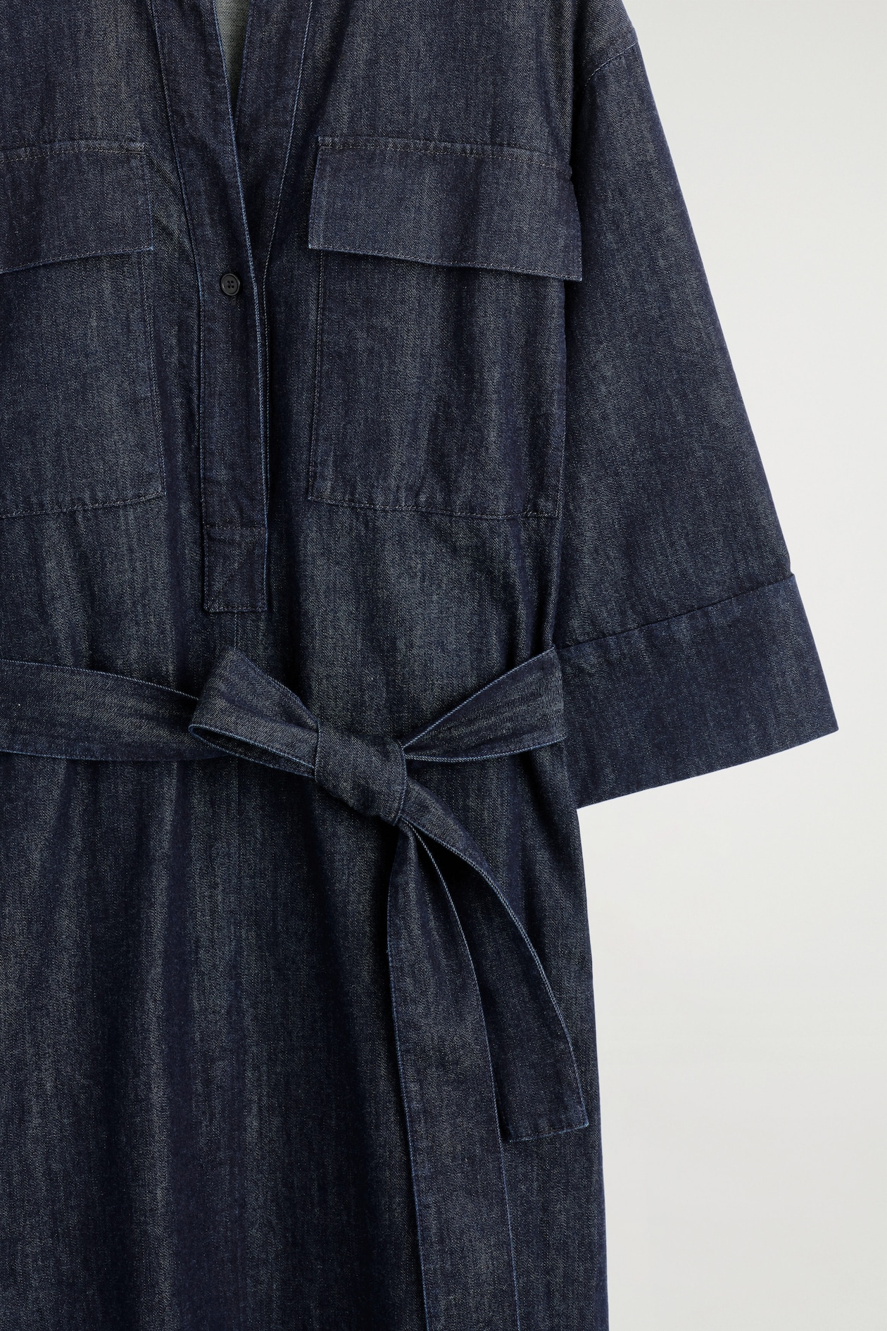 Cos Women's Denim Utility Midi Shirt Dress in Dark Blue | Cotton | Size: 4